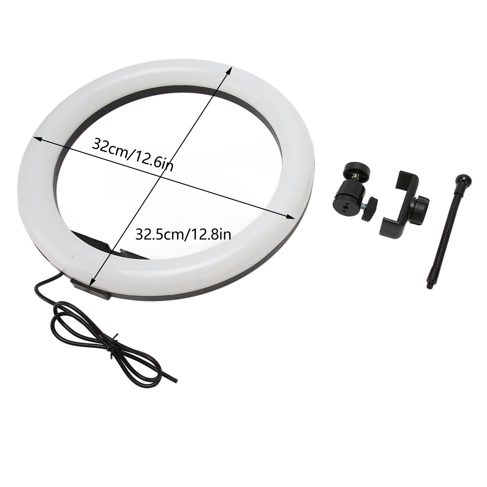 ANKROYU 13 Inch Selfie Ring Light with Tripod & Phone Holder - Adjustable LED Ring Light for Camera, Makeup, YouTube Videos & Live Streaming - USB Powered Lighting for Photography, TikTok & Video Calls