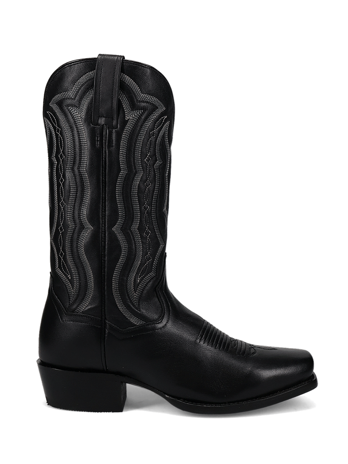 Dan Post DP3356 Men's Square Toe Western Boots - Black Leather Cowboy Boots for Riding, Country Dancing & Western Fashion