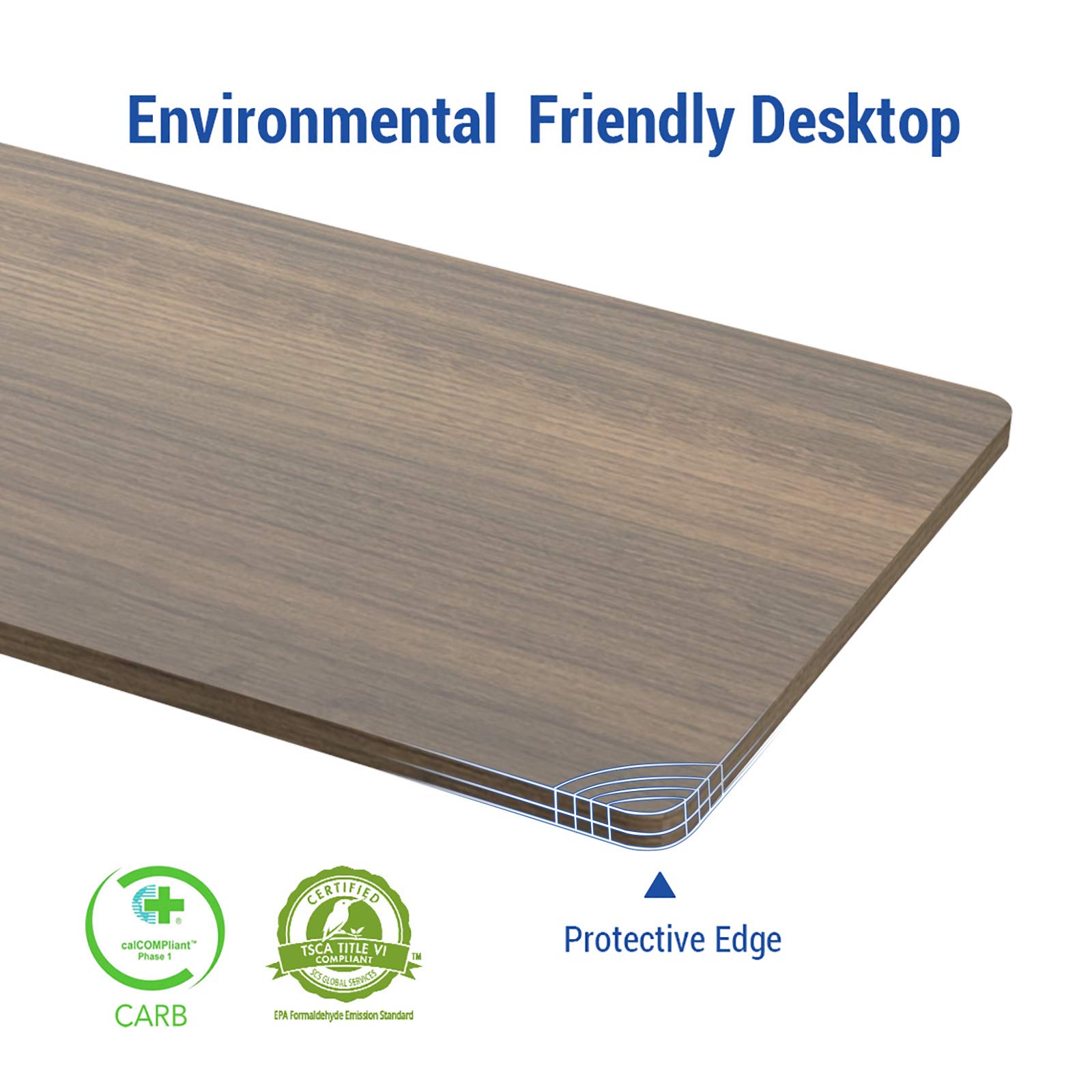 FLEXISPOT Electric Standing Desk - Adjustable Height Sit Stand Desk with Black Frame & Grey Wood Grain Top (48x30 Inches) for Home Office, Gaming & Workspace Ergonomics