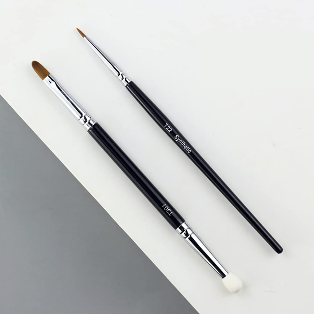 Flat Eyeliner & Eyebrow Brush Set - Concealer & Blending Tool for Flawless Makeup