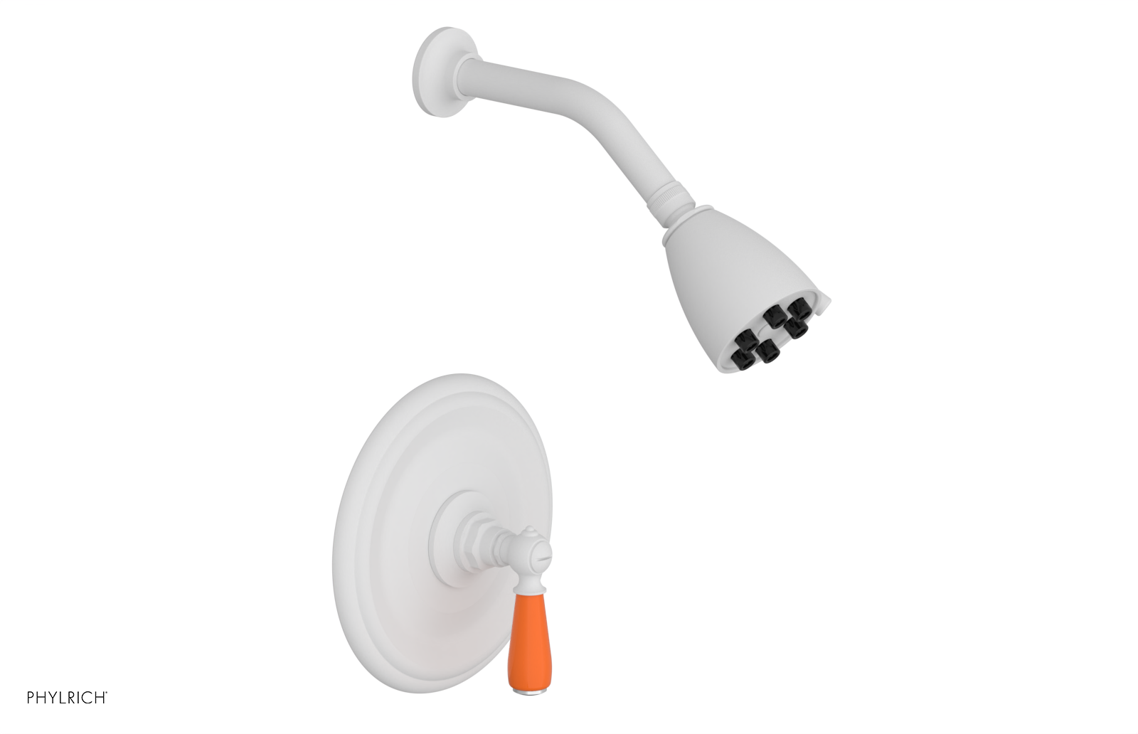 Jamestown Pressure Balance Shower Set with Lever Handle & Orange Accents - 165 22 Series | Modern Bathroom Upgrade for Spa-Like Experience
