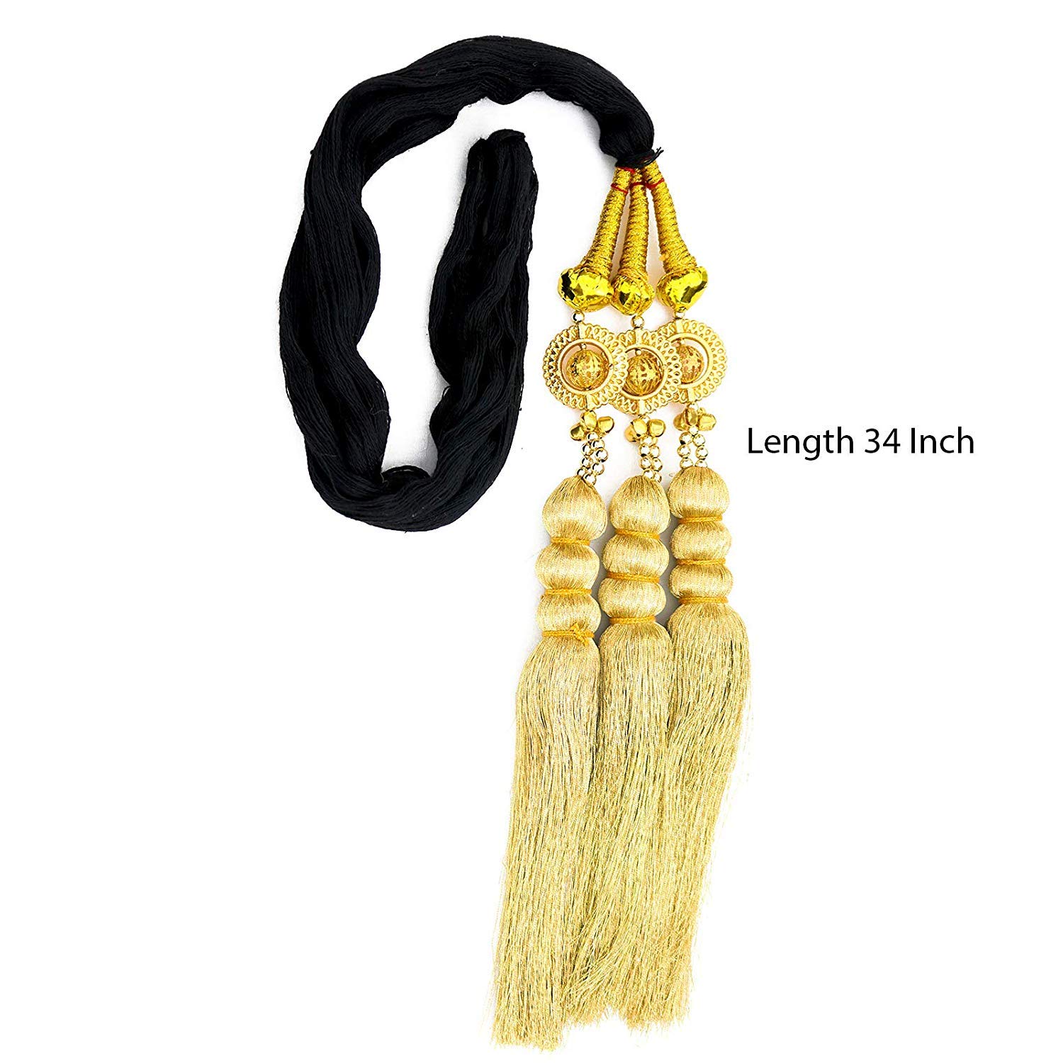 Paradise® Tassel Hair Extensions for Women & Girls - Golden Pearl Hair Parandi for Braiding | Perfect for Weddings, Parties & Special Occasions