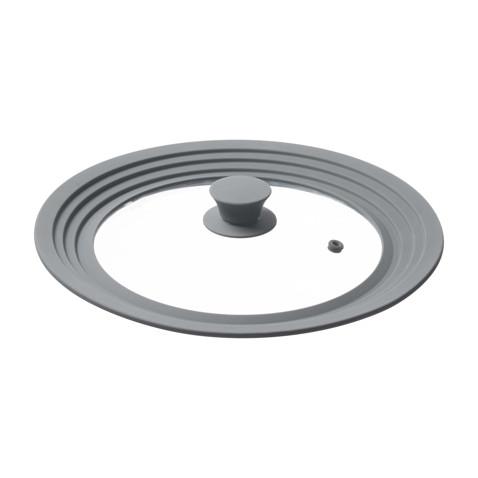 HIC Kitchen Universal Microwave-Safe Pot Lid Cover - Tempered Glass & Silicone - Fits 8.5 to 11.5 Inch Bowls & Pots - Splatter Guard for Cooking, Reheating & Food Storage
