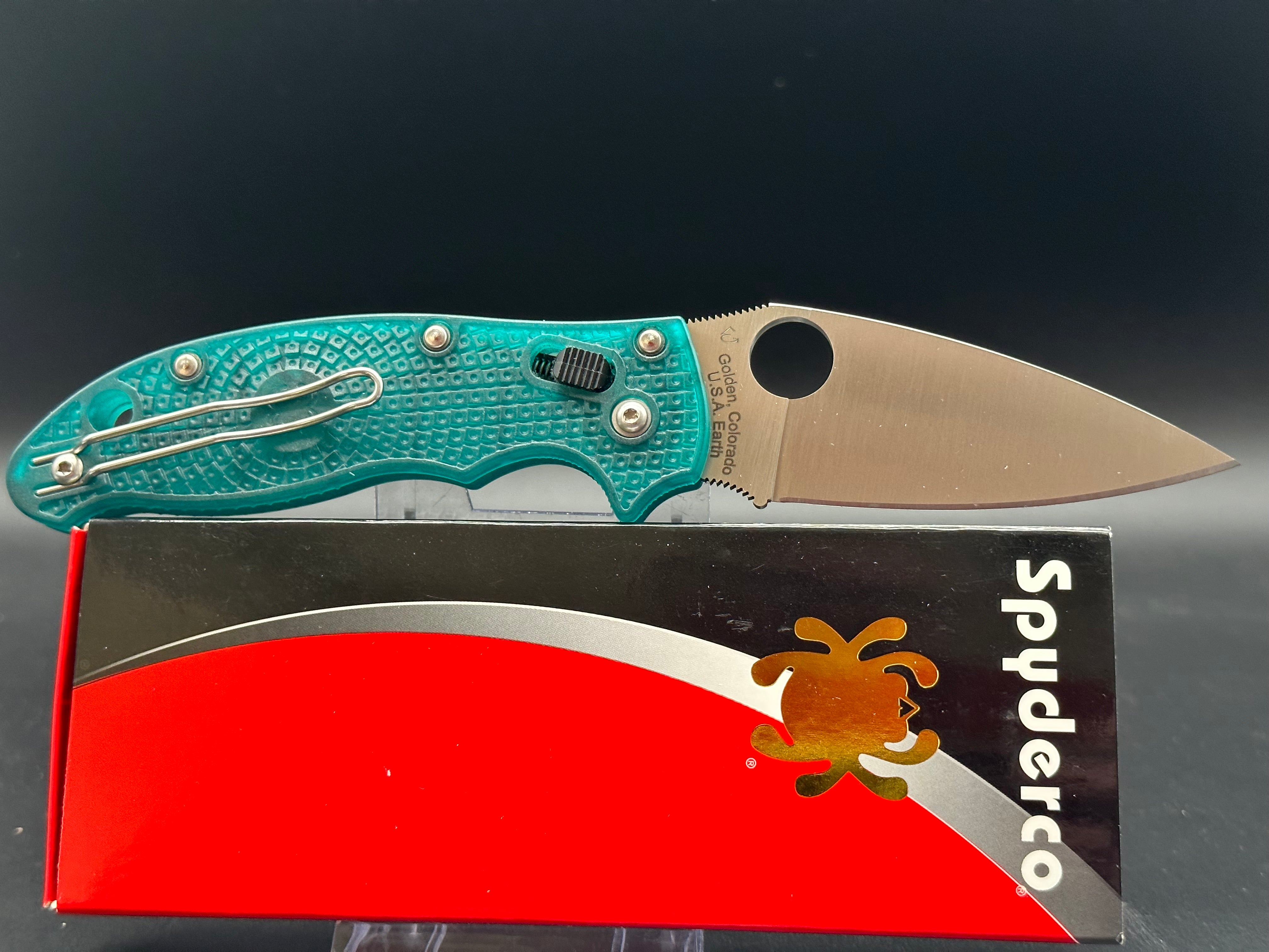 SPYDERCO MANIX 2 LIGHTWEIGHT TRANSLUCENT MYSTIC GREEN 20CV FOLDING KNIFE - Knife Joker Exclusive EDC Pocket Knife for Outdoor Camping, Hiking & Everyday Carry