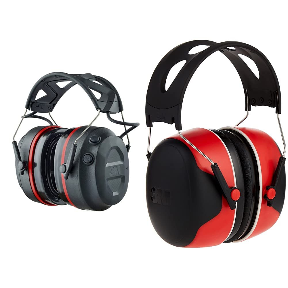 3M Pro-Protect Wireless Gel Electronic Hearing Protector with Bluetooth Technology & 3M Pro-Grade Noise-Reducing Earmuff - NRR 26dB & 30dB Hearing Protection, Lightweight Adjustable Headband for Shooting, Construction, and Industrial Work Safety