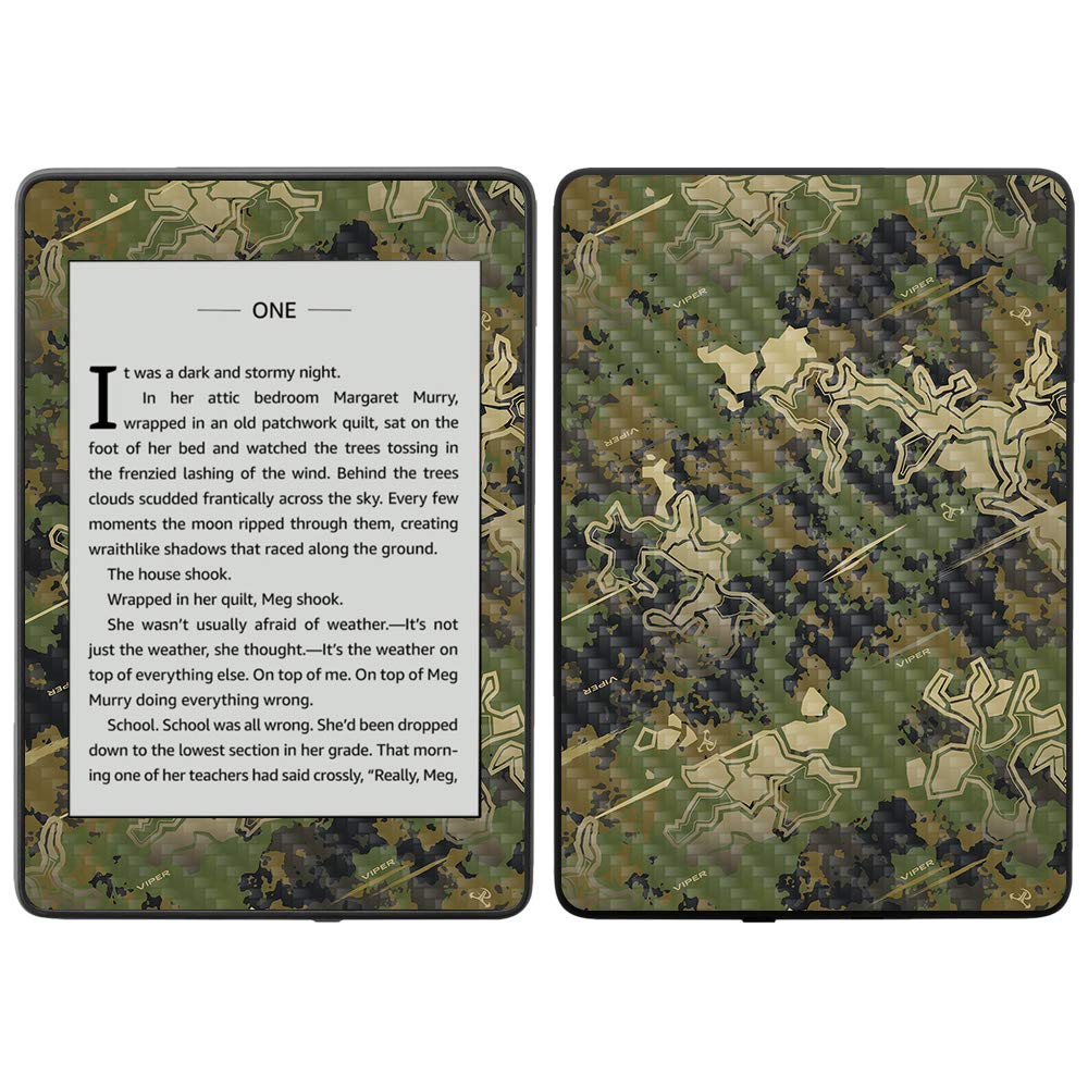 MightySkins Carbon Fiber Skin for Amazon Kindle Paperwhite 2018 (10th Gen) - Arctic Camo | Waterproof Protective Cover with Durable Textured Finish | Easy to Apply & Remove | Made in USA | Perfect for Travel, Reading Outdoors & Everyday Use