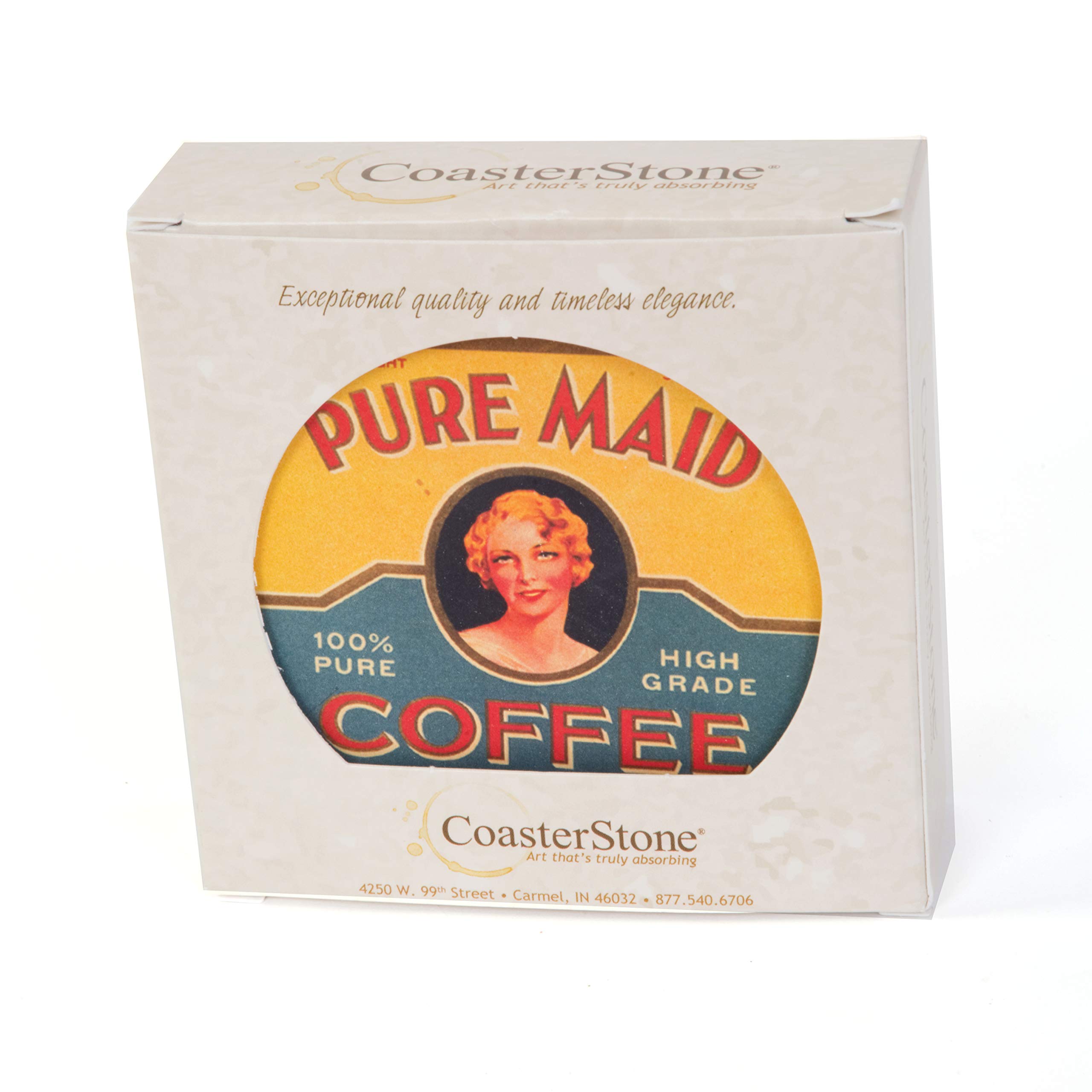Absorbent CoasterStone Coffee Labels - 4.25