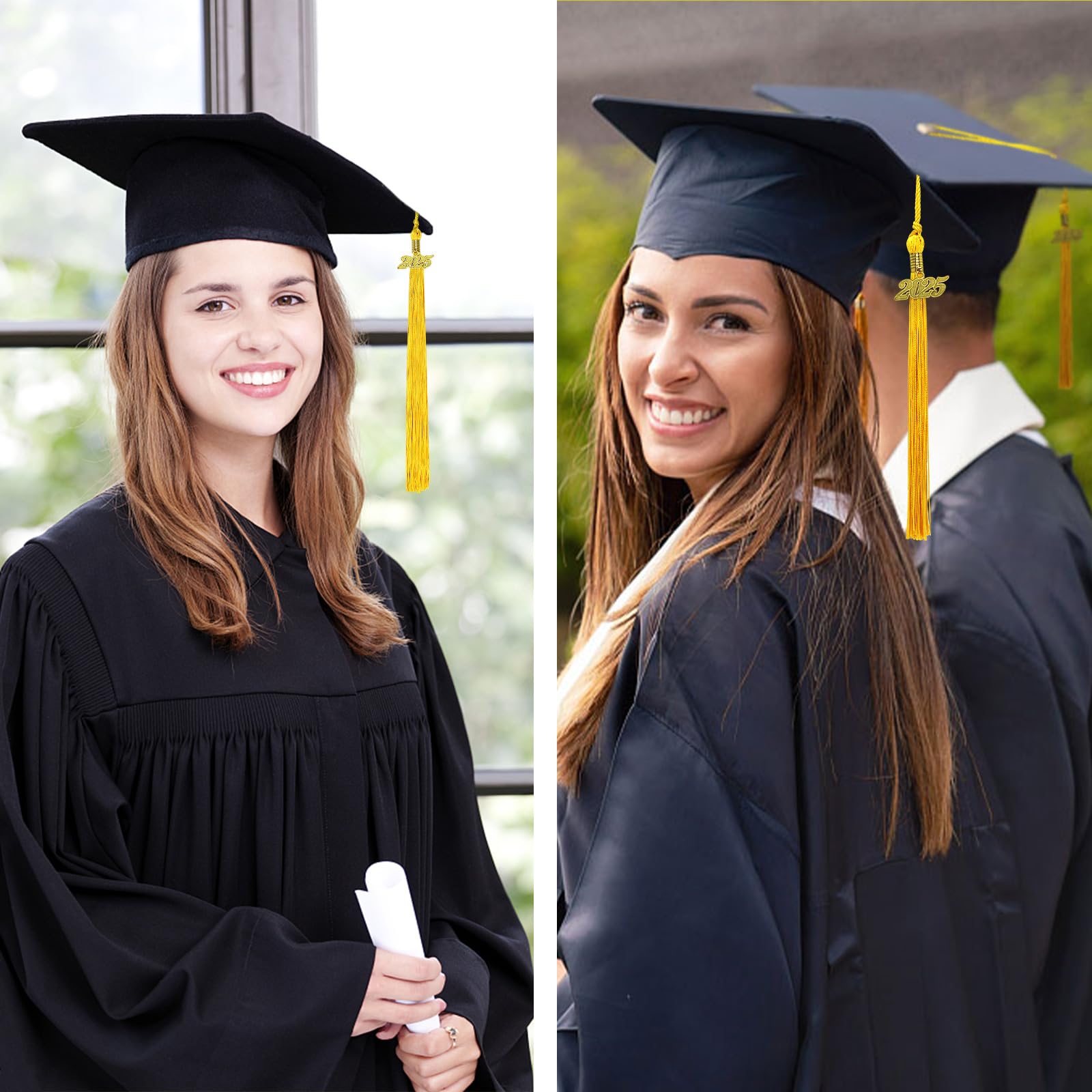 2025 Graduation Tassel with Gold Charm - Academic Commencement Accessory for High School & College Ceremonies - Perfect for Graduation Photos, Yearbooks & Celebrations