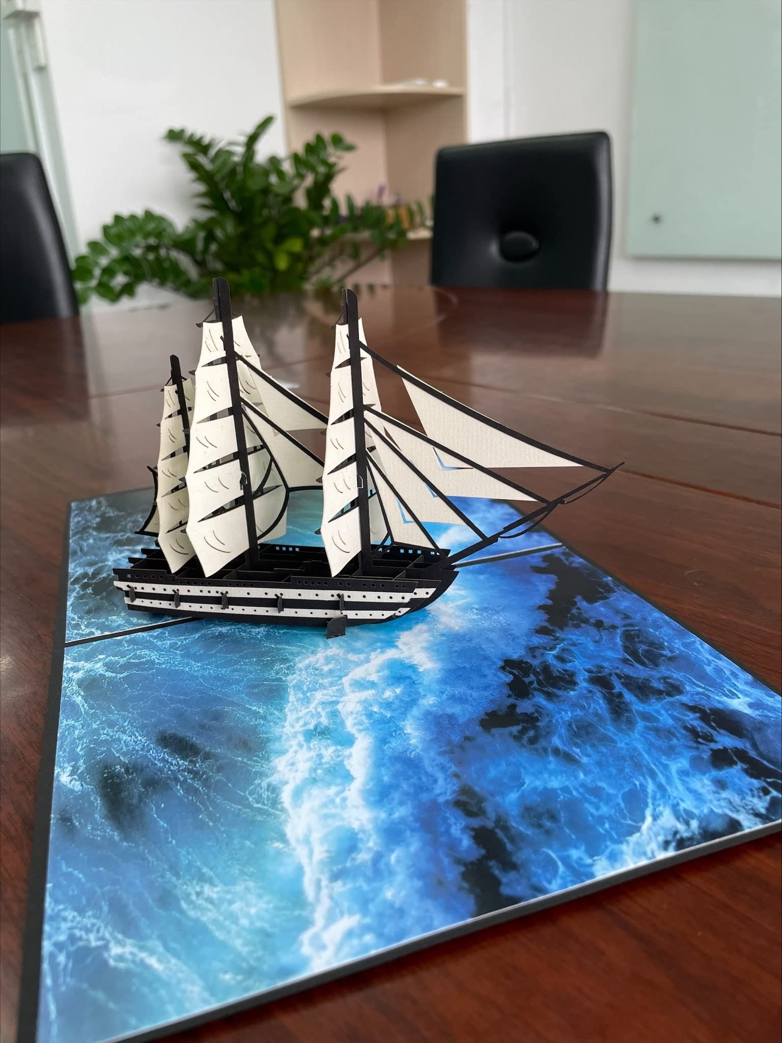 3D Pop Up Greeting Card for Father's Day, Retirement, Birthday - Perfect Gift for Dad, Husband, Brother, Son, Grandpa & Male Colleagues | Amerigo Ship Design | Ideal for Special Occasions & Keepsake Memories