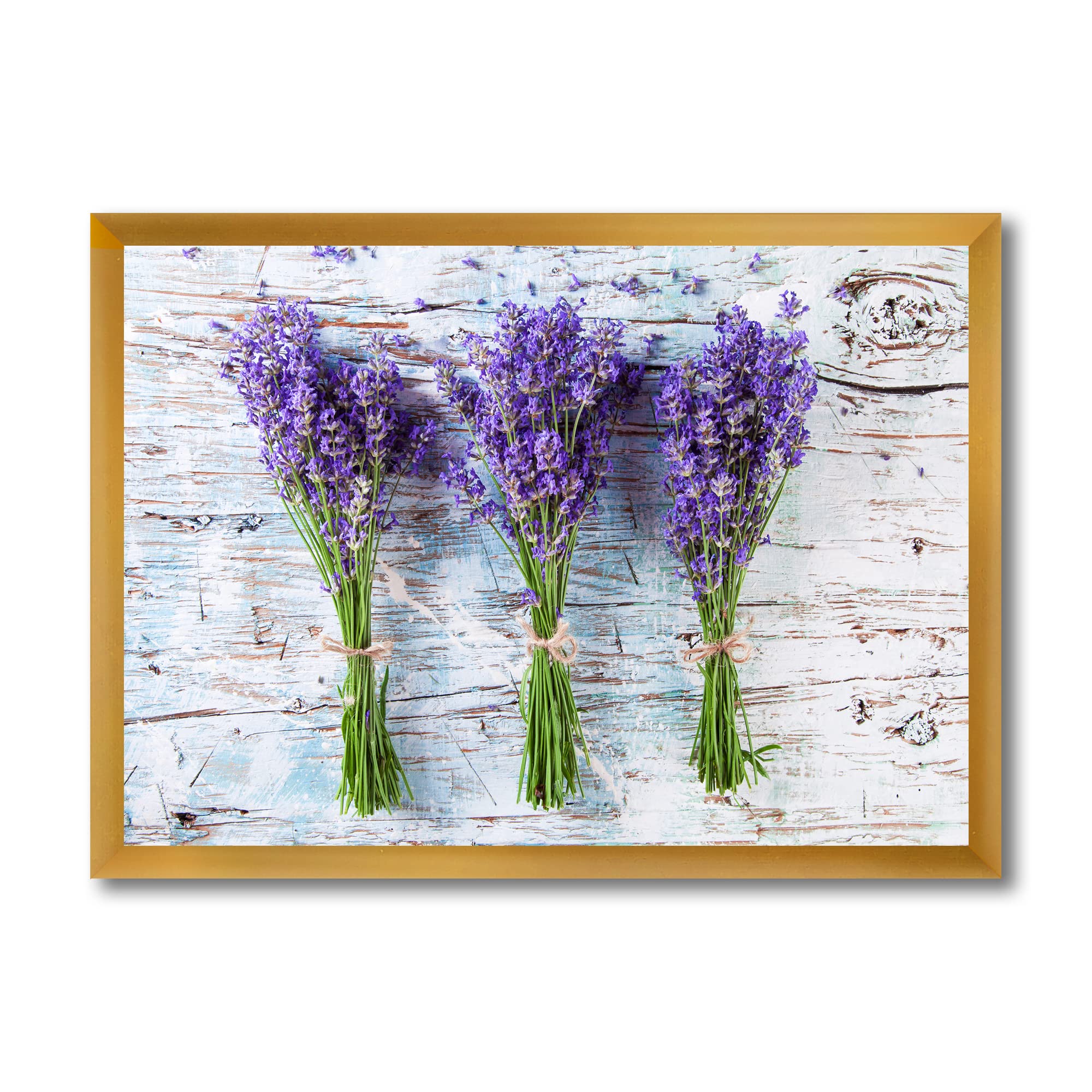 Fresh Lavender On Wood Framed Wall Art - Rustic Farmhouse Decor for Living Room, Bedroom & Office - Handmade Botanical Print Home Decor