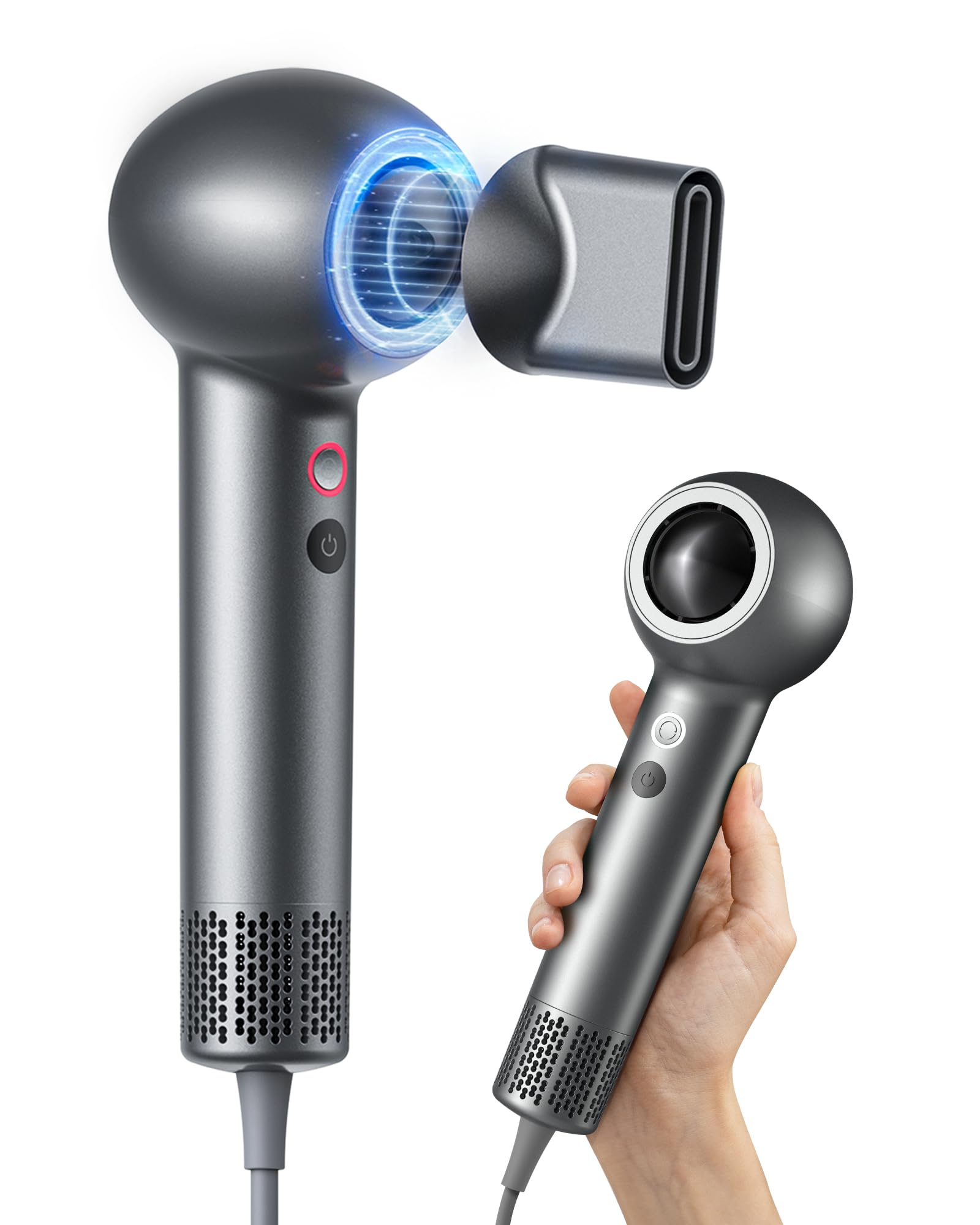 SYLPH Mini Travel Hair Dryer - 200 Million Negative Ions, 112,000 RPM Fast Drying Motor, Compact & Portable with Intelligent Temperature Control - Perfect for Women's Styling On The Go, Hotel Use & Gym Bag Essentials