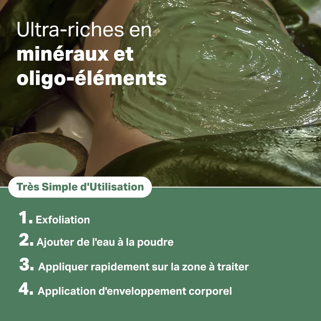 Organic Seaweed Powder Body Wrap for Detox & Weight Loss | Anti-Cellulite Treatment with Vitamins | Improves Metabolism, Reduces Acne & Wrinkles | 1.5kg Spa-Grade Relaxing Bath Therapy for Home Use & Professional Salons