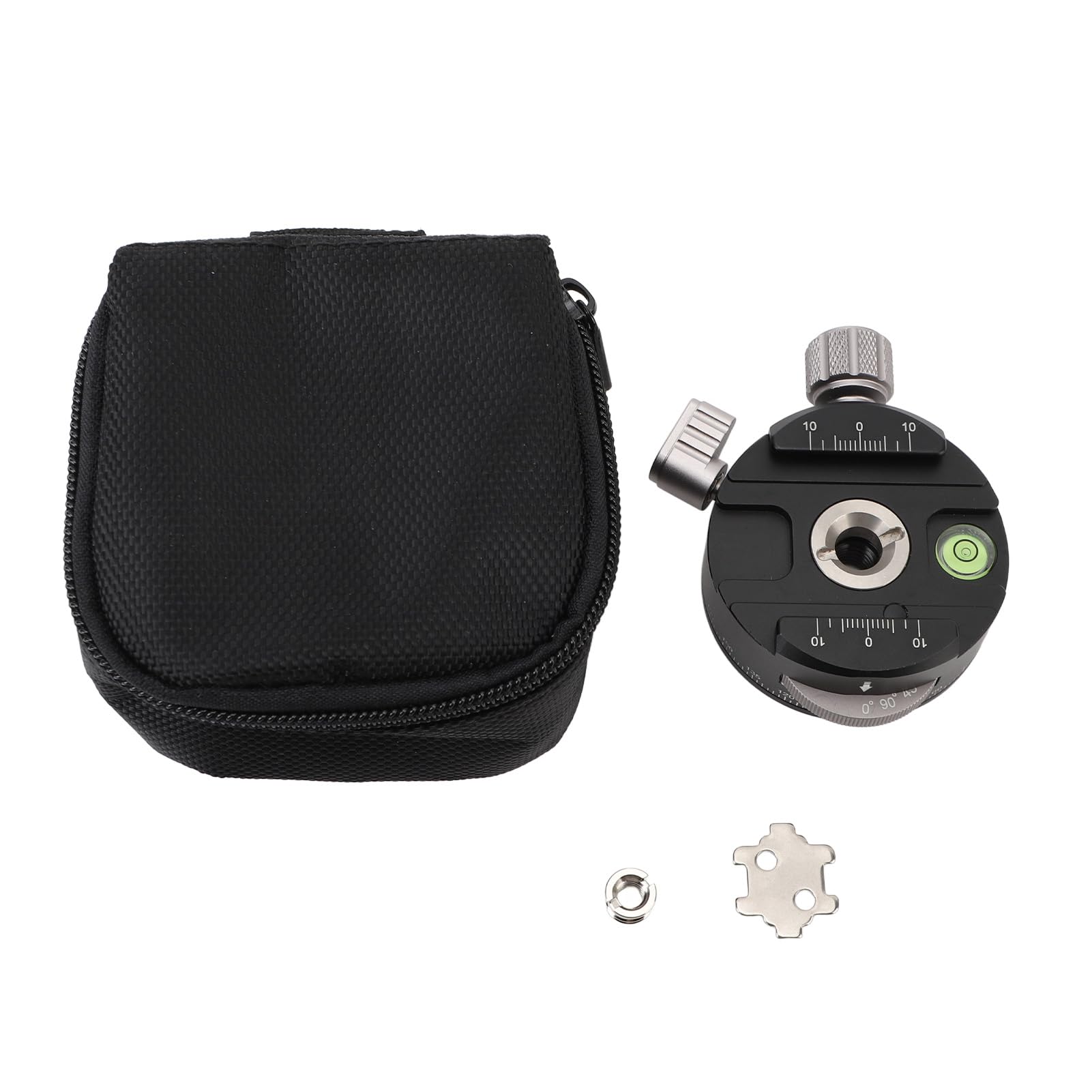 Aluminum Alloy Panoramic Tripod Head for DSLR Cameras - 360° Rotation with 5 Angle Options, 3/8