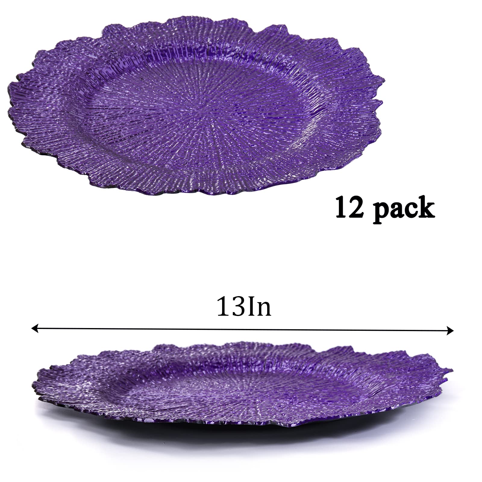 12 Pack Purple Charger Plates - 13