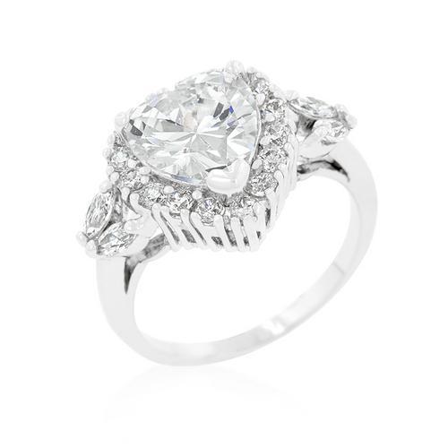 Heart Halo Engagement Ring - 14K Gold Diamond Wedding Band for Women | Perfect Proposal, Anniversary & Valentine's Day Gift