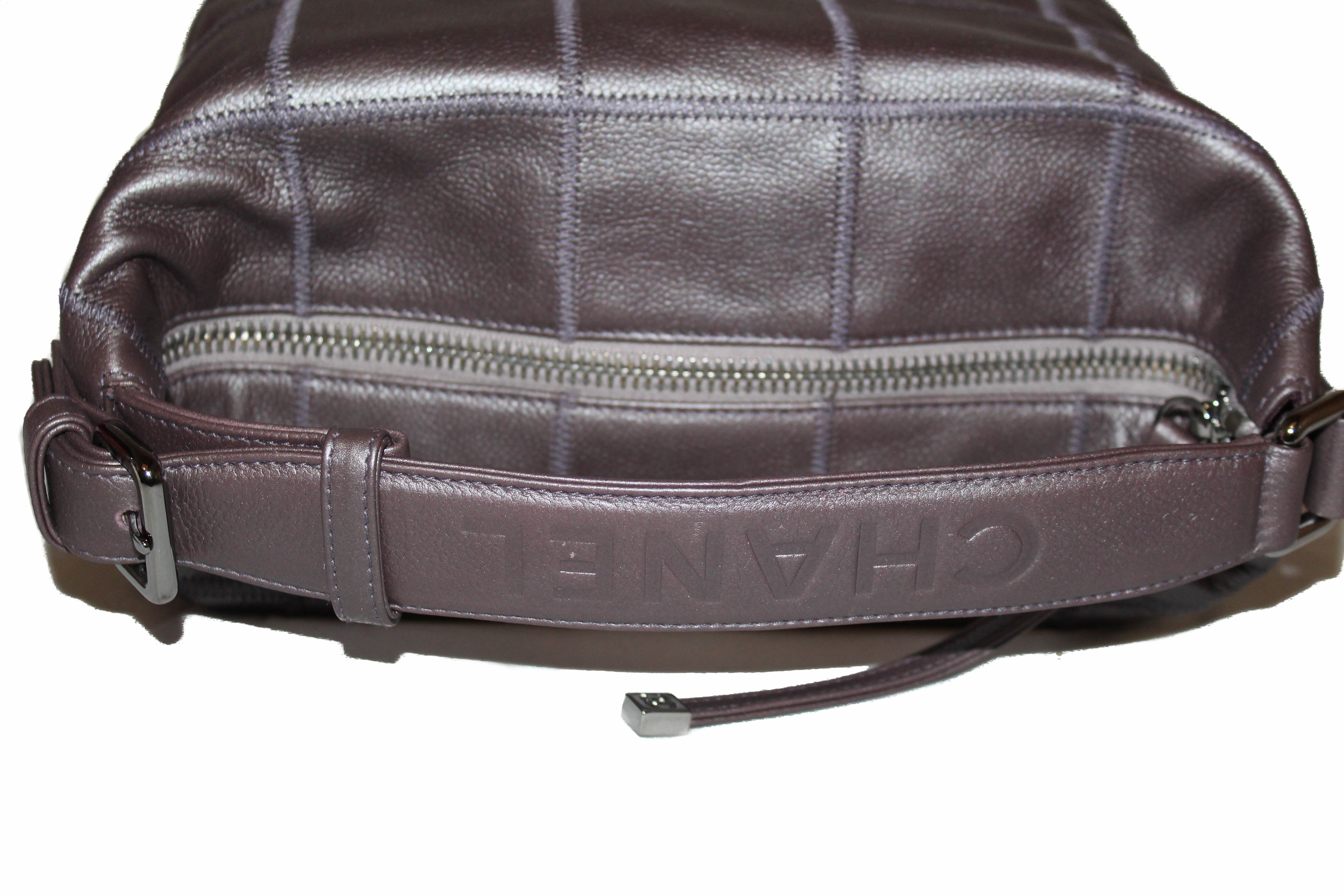 Authentic Chanel Purple Caviar Leather Large Square Stitch Handbag - Luxury Designer Tote for Women, Perfect for Parties, Work & Everyday Use