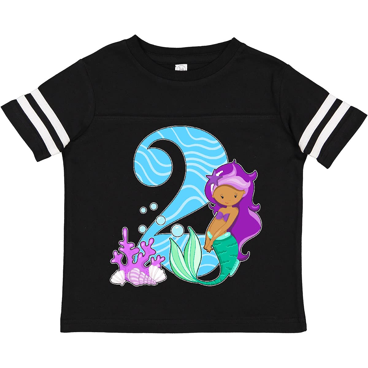 Inktastic Second Birthday Mermaid Toddler T-Shirt - Cute 2 Year Old Girls Outfit for Birthday Party, Beach & Photo Shoots