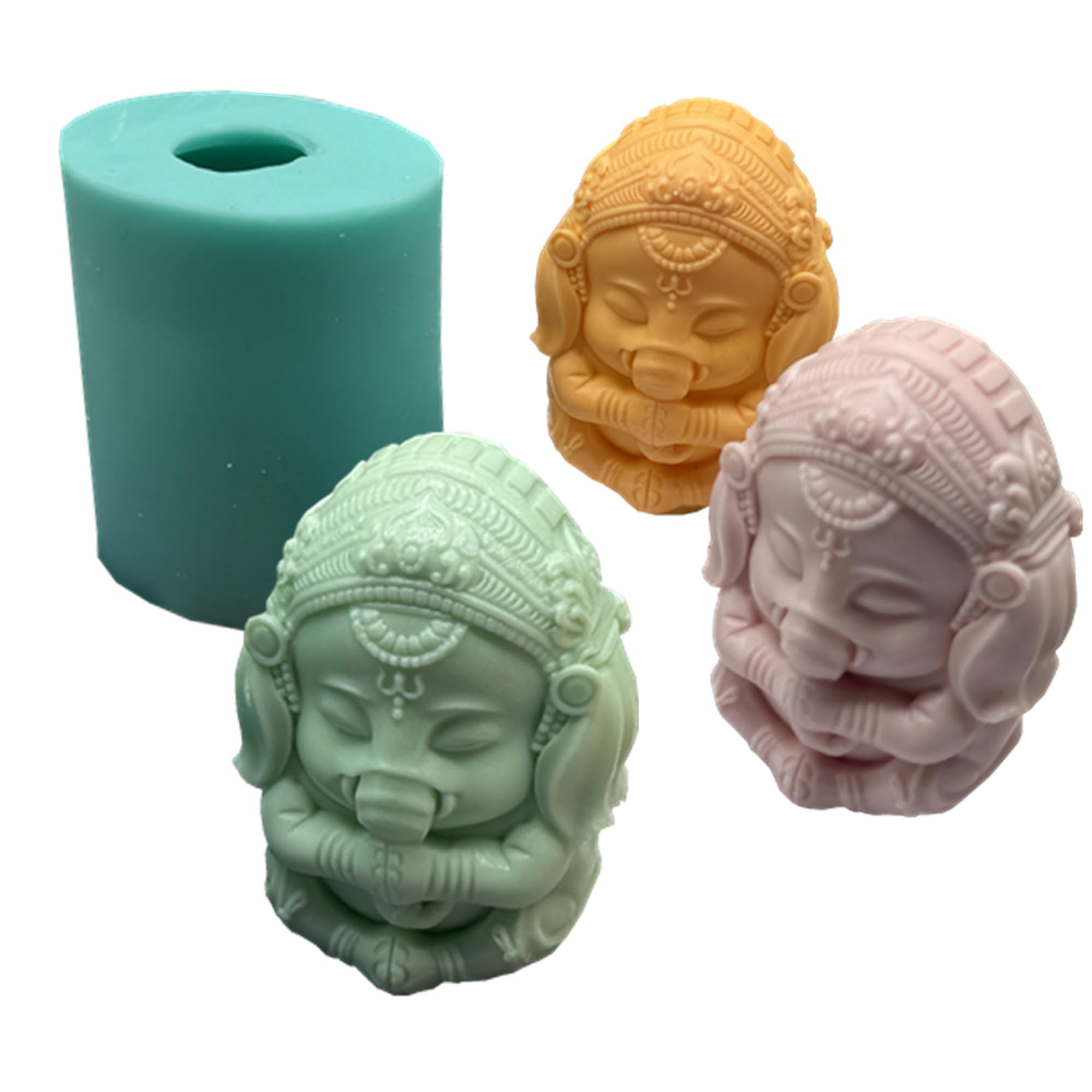 3D Ganesh Silicone Mold for DIY Soap, Candle, Resin, Epoxy Crafts - Perfect for Home Decor, Festival Gifts & Spiritual Meditation Spaces