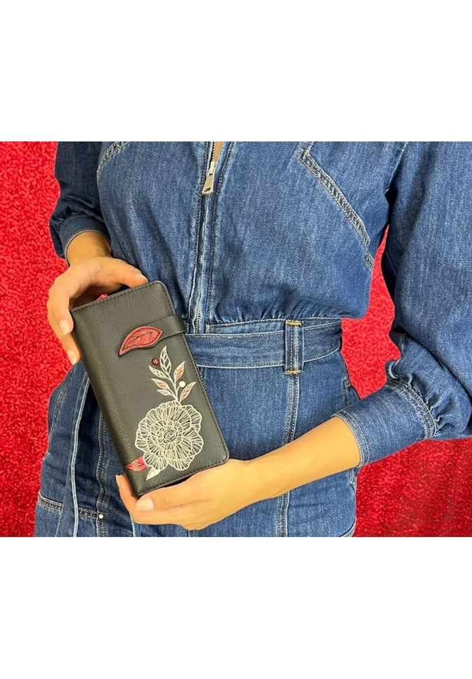 Elegant Espe Begonia Clutch Wallet for Women - Stylish Crossbody Phone Purse with Card Slots - Perfect for Evening Parties, Date Nights & Special Occasions