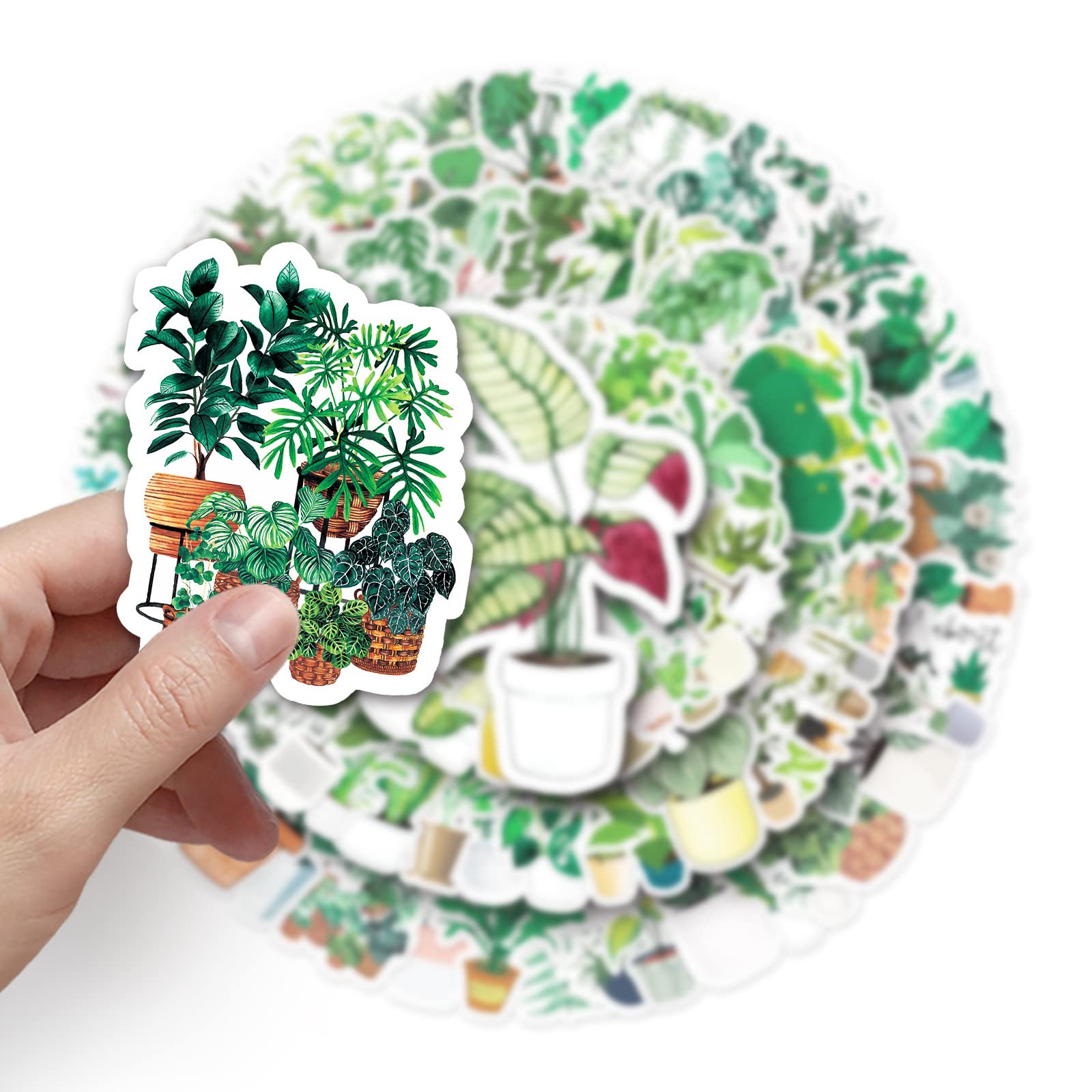 100Pcs Aesthetic Green Plant Vinyl Stickers - Waterproof Floral Laptop Stickers for Kids, Teens & Adults - Perfect for Water Bottles, Scrapbooks & Bumpers - Great Gift for Girls & Boys - Ideal for School, Office & Home Decor