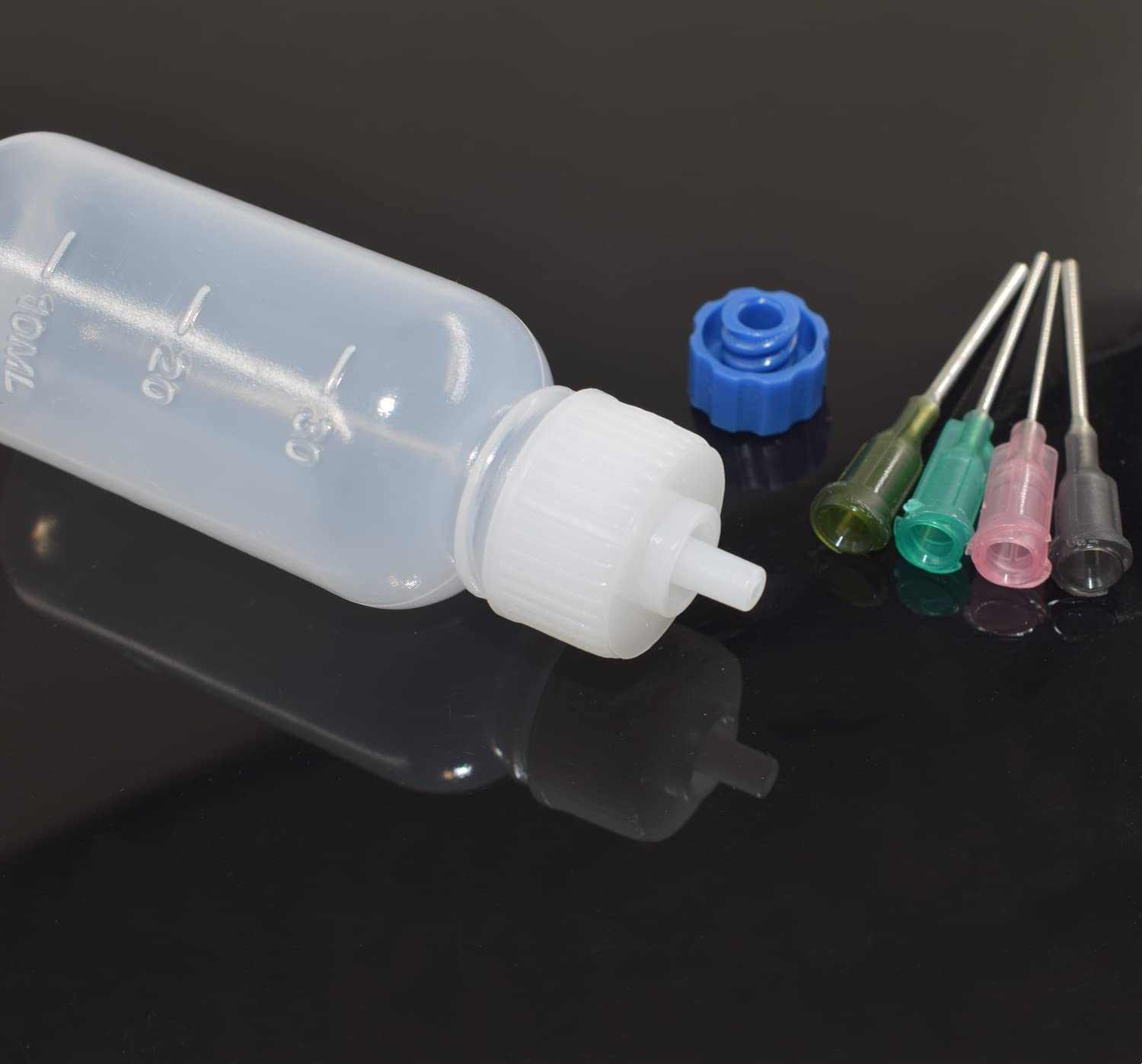 6 Pack 30ml Plastic Glue Applicator Bottles with Blunt Needle Tips (14ga/16ga/18ga/20ga) - Squeezable Dropper Bottles for Crafts, DIY, Quilling, Painting & Oil Applications - Perfect for Jewelry Making, Model Building & Home Repairs