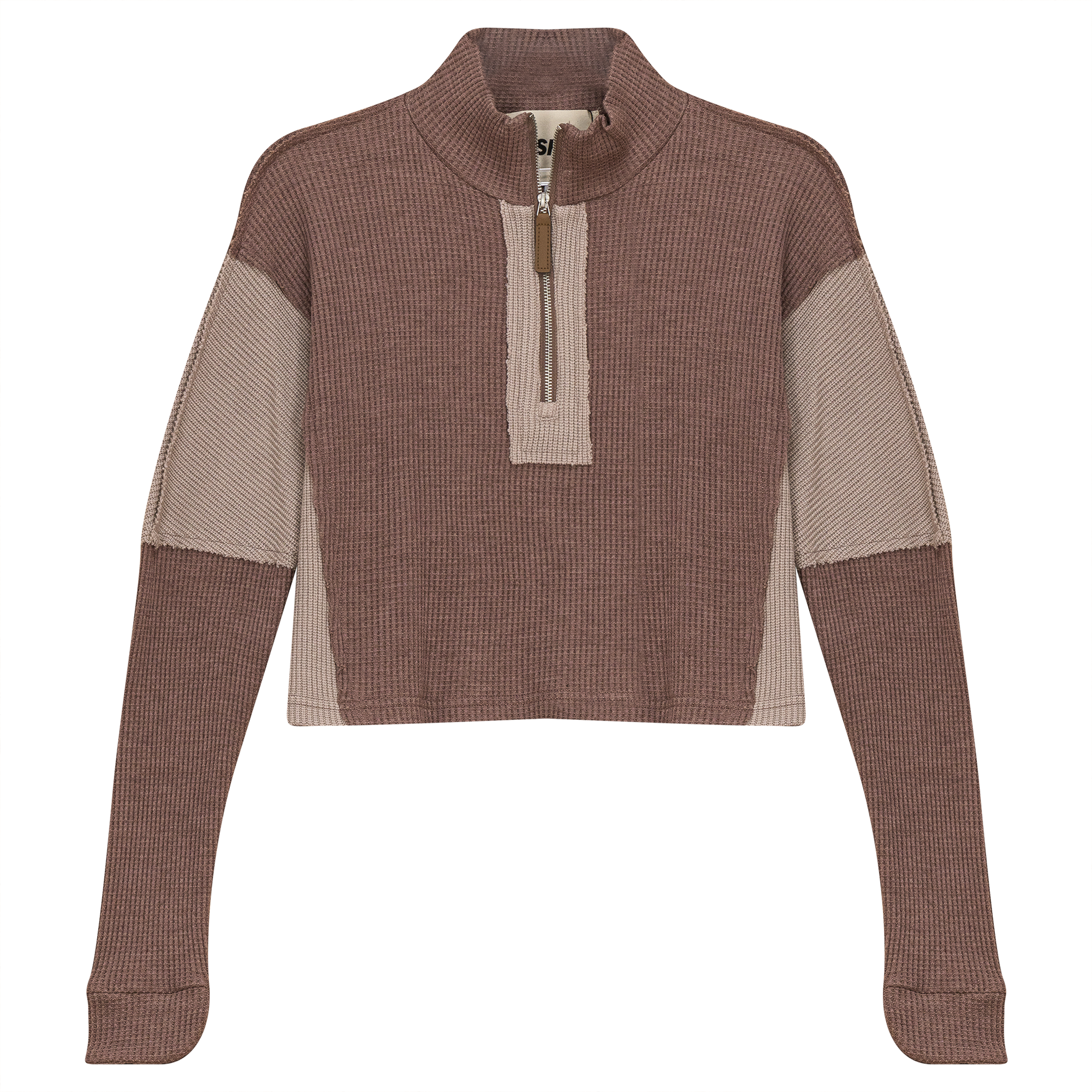 Cropped Zip Henley Sweatshirt for Women - Casual Pullover Hoodie with Front Zipper - Perfect for Gym, Running & Streetwear Fashion