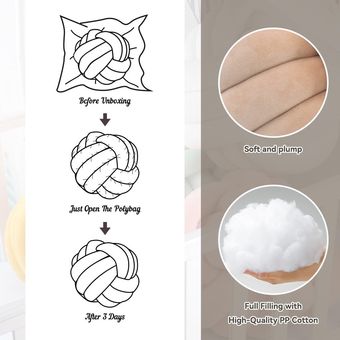Handmade Braided Knot Pillow - 20cm Orange Ball-Shaped Plush Throw Pillow for Couch, Living Room & Bed Decor | Cozy Home Accent, Perfect for Sofa Lounging & Bedroom Styling