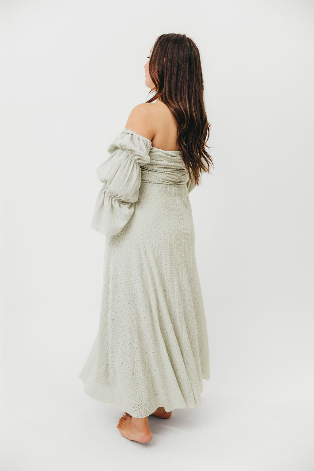 Corrine Tiered Sleeve Maxi Dress with Pockets - Bump Friendly Maternity Dress, Inclusive Sizing (S-3XL) in Refreshing Mint Green | Perfect for Baby Showers, Beach Vacations & Summer Weddings