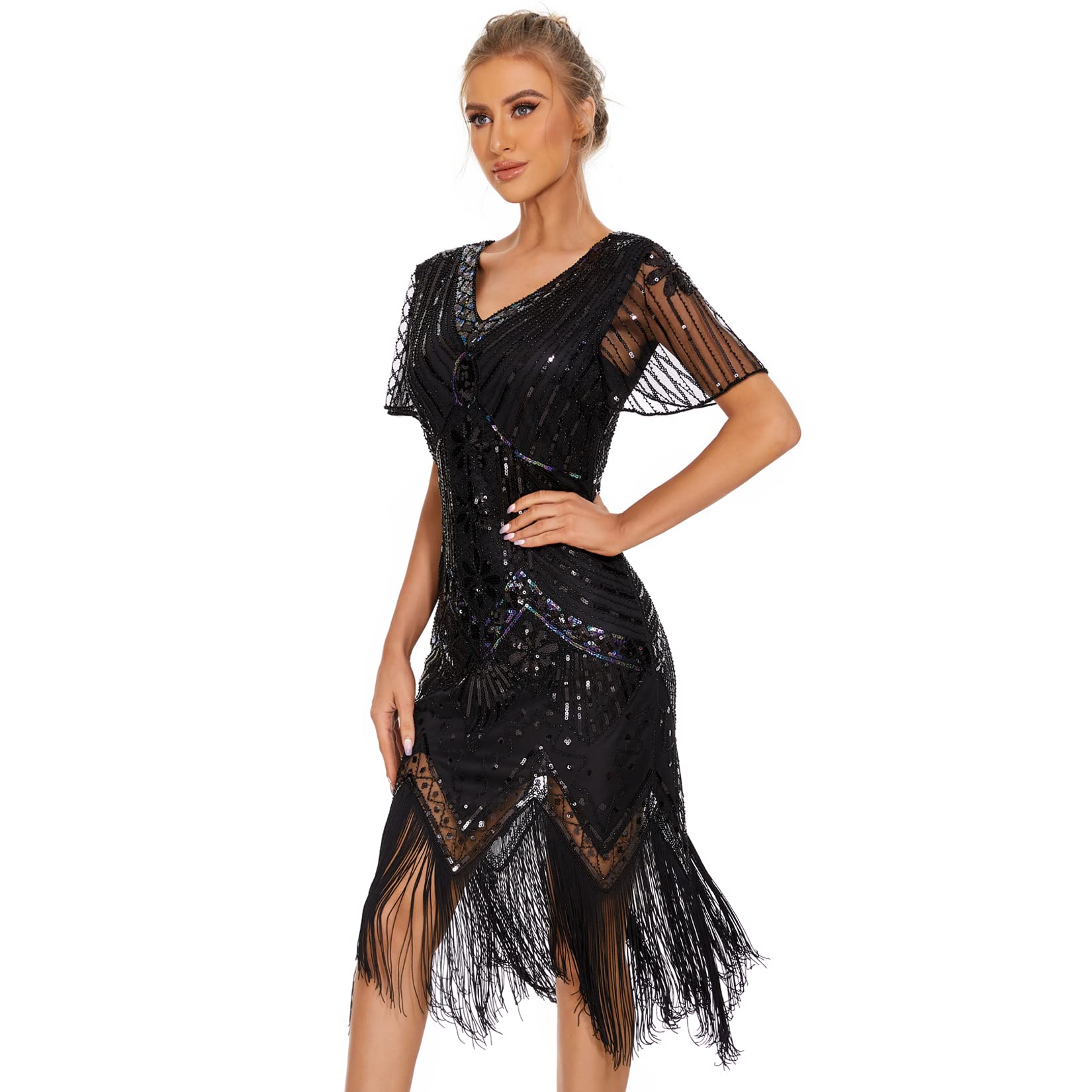 Vintage 1920s Flapper Dresses for Women - Roaring 20s Gatsby Party Dress - Perfect for Jazz Age Themed Parties, Costume Events & Historical Reenactments