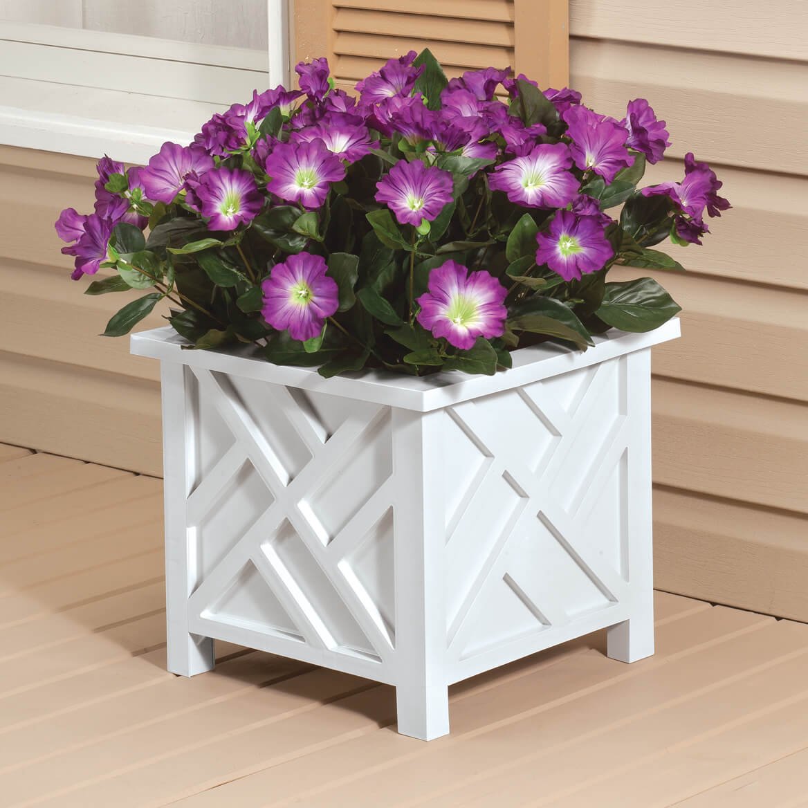 Miles Kimball 329156 White Chippendale Planter Box - 14.75