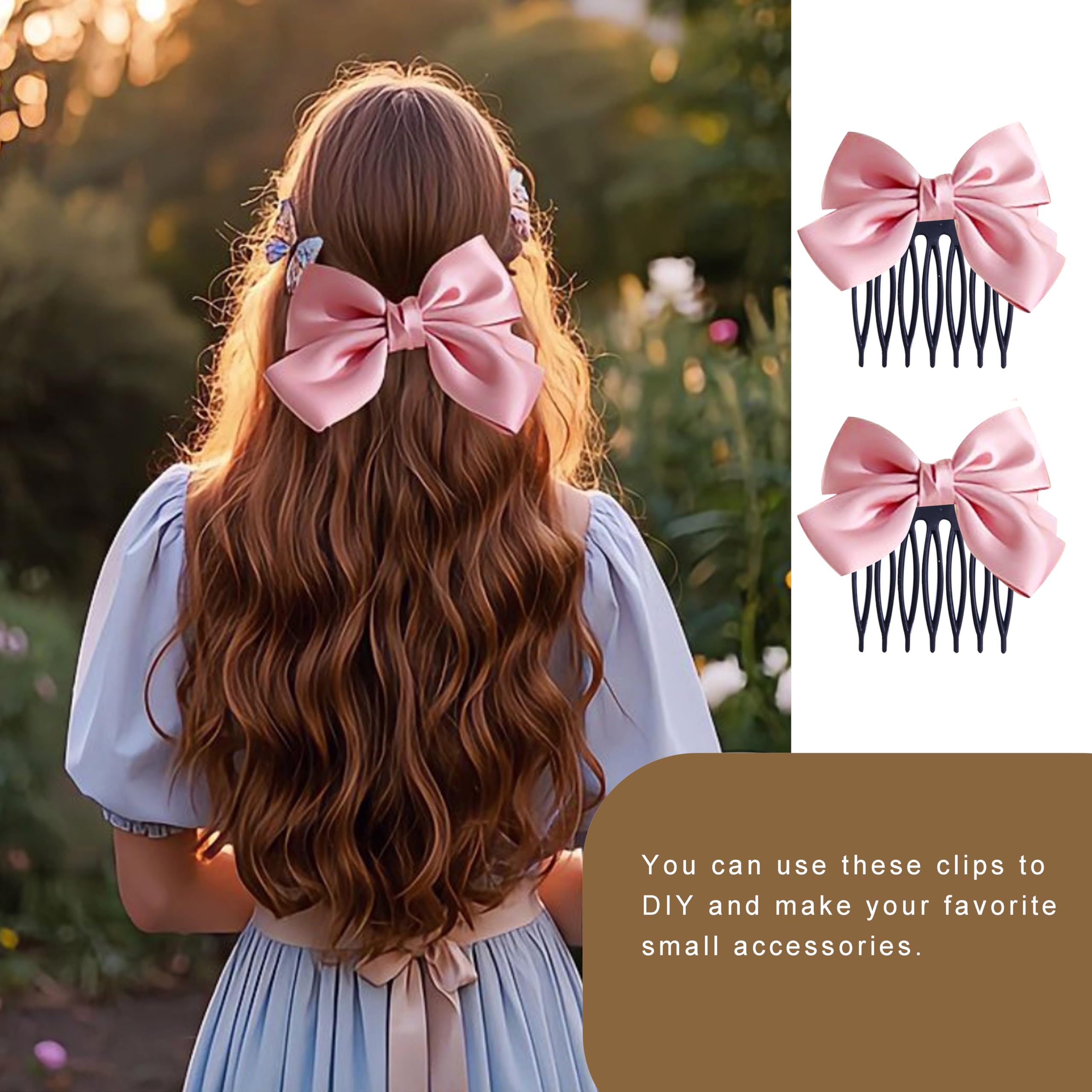 50 PCS Black Plastic Wig Hair Clip Combs with 7 Teeth & Caps - Durable Wig Making Accessories for Cosplay, Costumes & Daily Styling