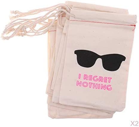 20 Pack Cotton Drawstring Gift Bags for Bachelorette Party Favors, Bridal Shower Decorations, Birthday Party Supplies - Perfect for Hangover Kits, Wedding Favors, Baby Shower Gifts & Holiday Treat Bags