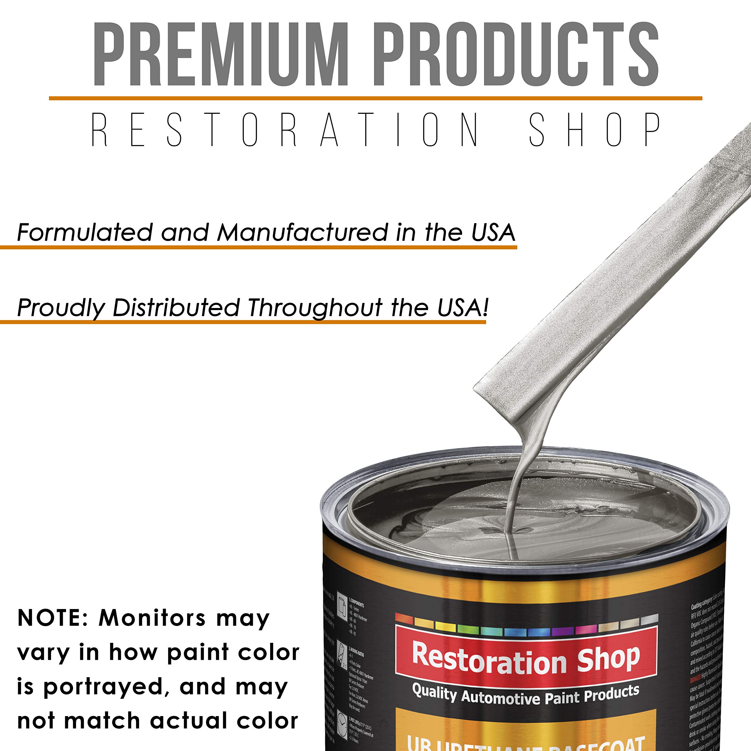 Restoration Shop - Firemist Pewter Silver Urethane Basecoat Auto Paint - 1 Quart Professional High Gloss Automotive Refinish Coating for Cars & Trucks | Perfect for Vehicle Restoration, Touch-Ups & Custom Paint Jobs