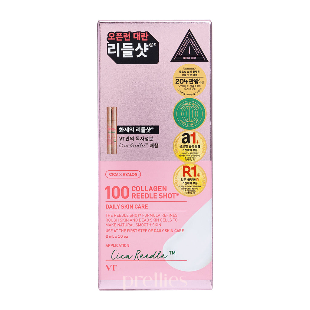 VT Collagen Reedle Shot 100 (2ml*10Pcs) - Anti-Aging Skin Rejuvenation Treatment for Wrinkles & Fine Lines | Perfect for Daily Skincare Routine & Spa Days