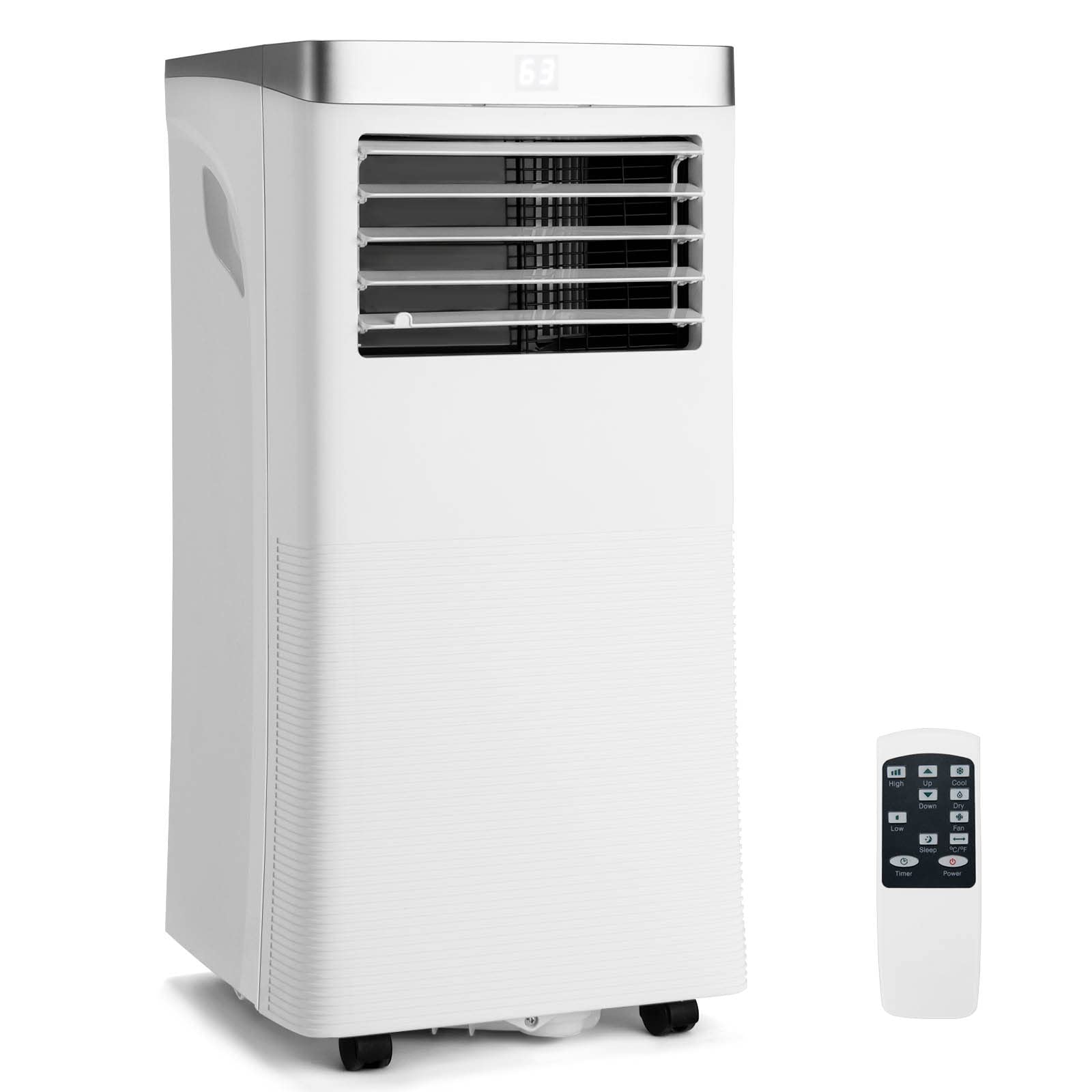 8000BTU Portable Air Conditioner with Remote Control - 3-in-1 Air Cooler with 3 Modes & 2 Speeds, 24H Timer, Window Kit - White | Perfect for Home, Office, Bedroom & Small Spaces Cooling