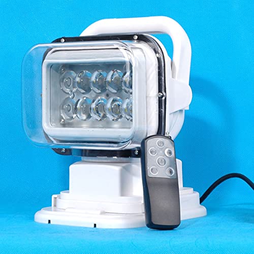 FSYF 7-Inch 50W LED Search Light - 360° Rotating Remote Control Work Light (9-32V) - Spot Driving Lights for Offroad, Hunting, SUV, ATV, 4WD Truck & Boat - Perfect for Foggy Conditions & Nighttime Adventures