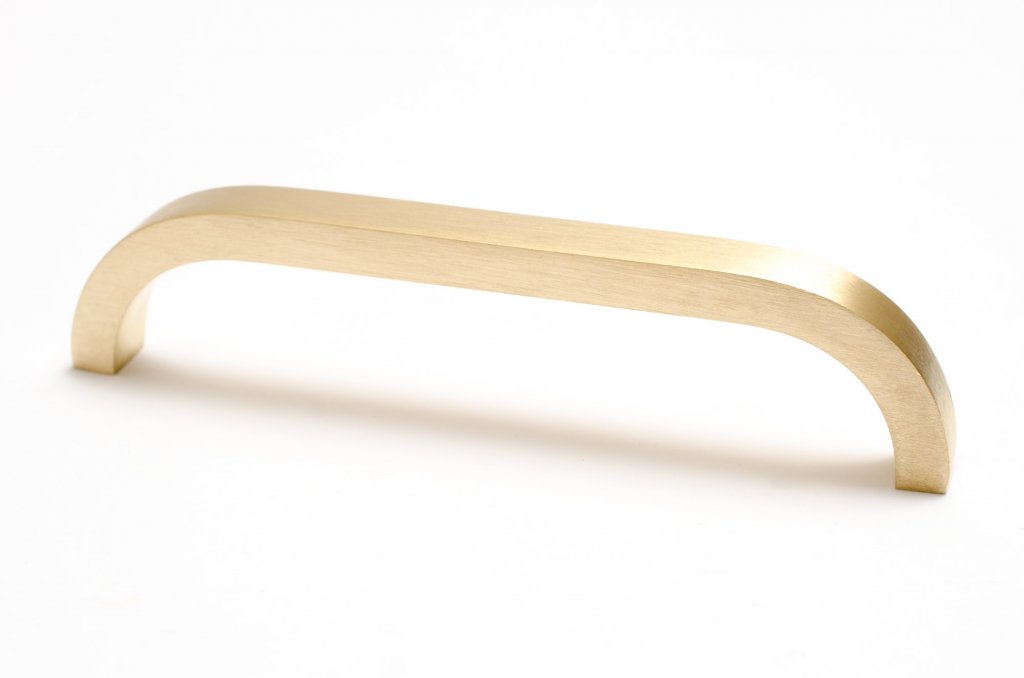 Vintage Long Curve Brushed Brass Unlacquered Cabinet Drawer Pulls & Closet Handles - Premium Hardware for Kitchen Cabinets, Dressers & Wardrobe Doors (Set of 10)