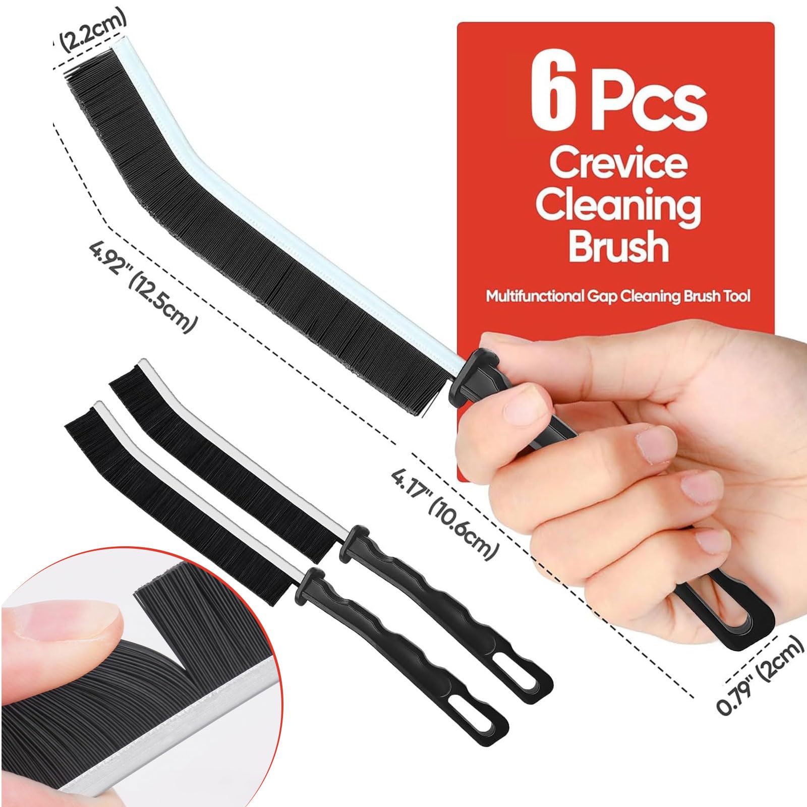 **Multi-Purpose Crevice Cleaning Brush - Small Gap Brush for Bathroom, Kitchen, Sink, Grout & Bathtub | Durable Household Cleaning Tools for Tight Spaces & Hard-to-Reach Areas**
