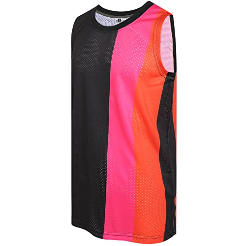 Orange/Pink Stripe-black Jersey