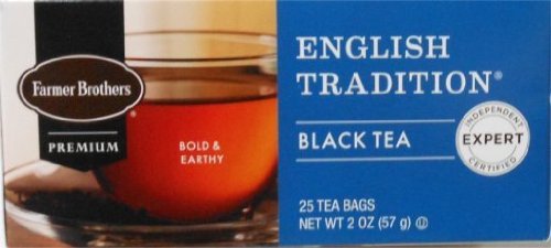 Farmer Brothers English Tradition Black Tea - 25 Tea Bags | Premium Loose Leaf Tea Blend | Perfect for Afternoon Tea & Breakfast