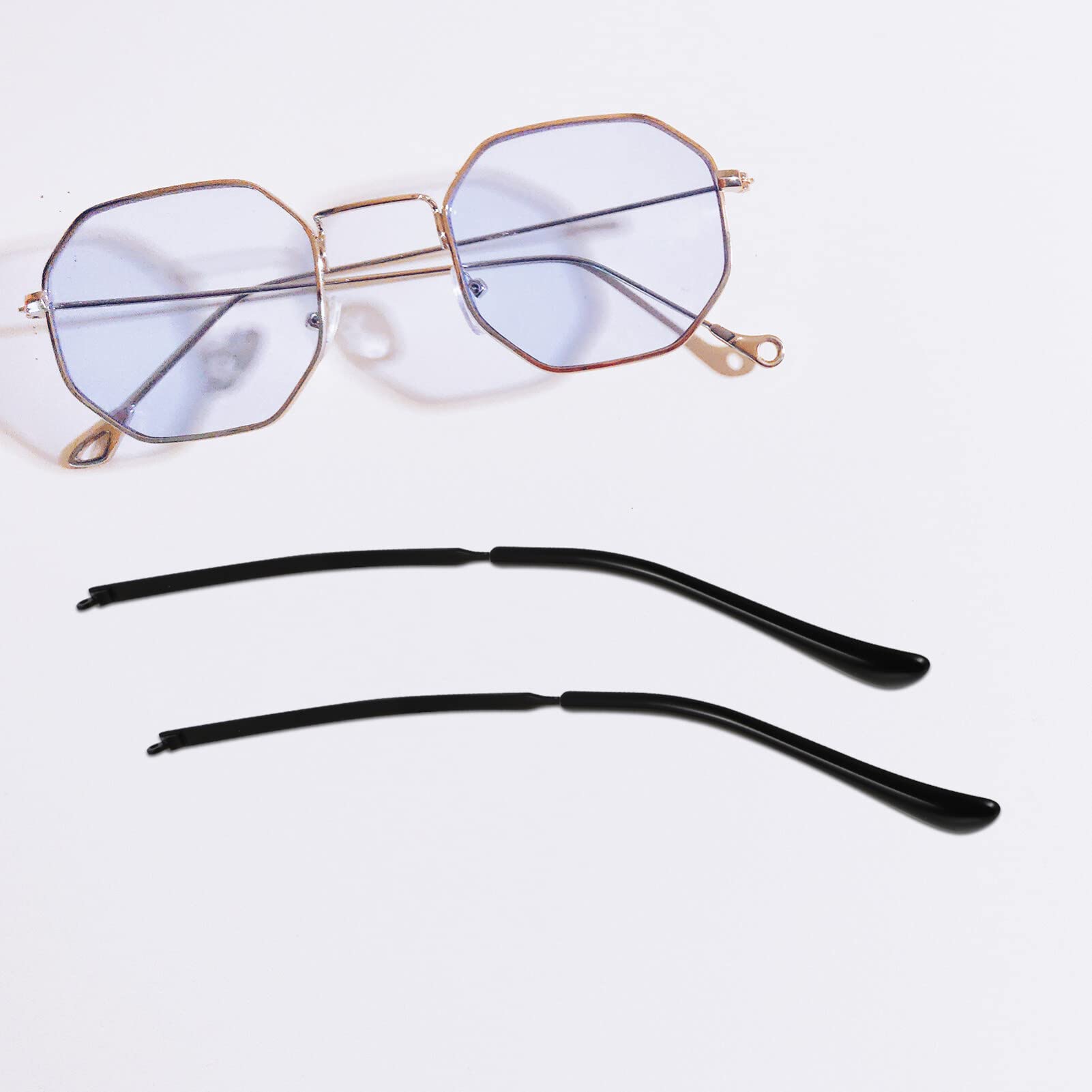 Lurrose Metal Sunglasses Replacement Temple Arms - Universal Fit for Eyeglass Frames - Durable Glasses Accessories (Black) - Perfect for Repairing Broken Sunglasses & Customizing Eyewear