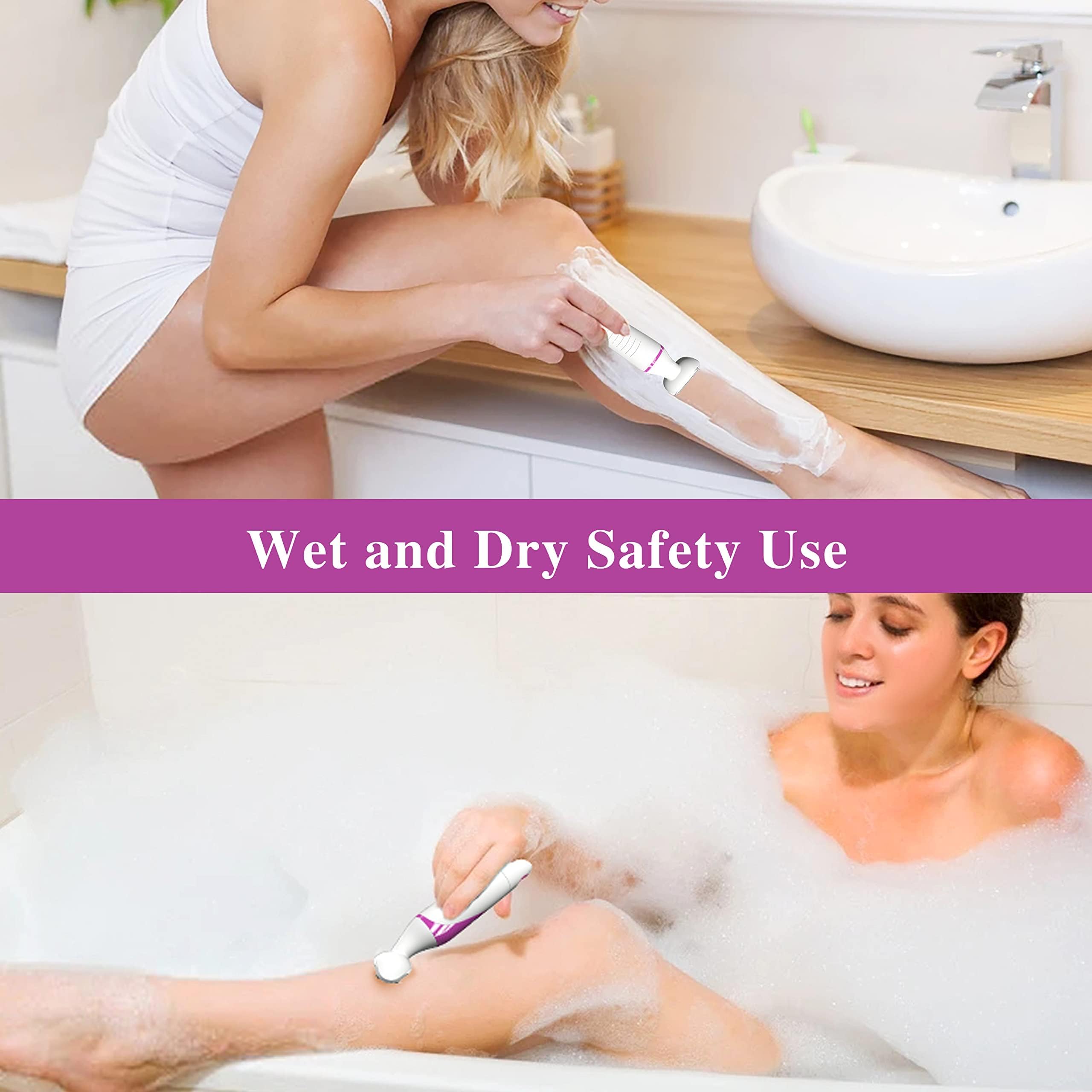 Best Electric Razors for Women - 3-in-1 Waterproof Cordless Hair Shaver for Painless Body & Bikini Grooming | Perfect for Travel, Shower & Sensitive Skin Care