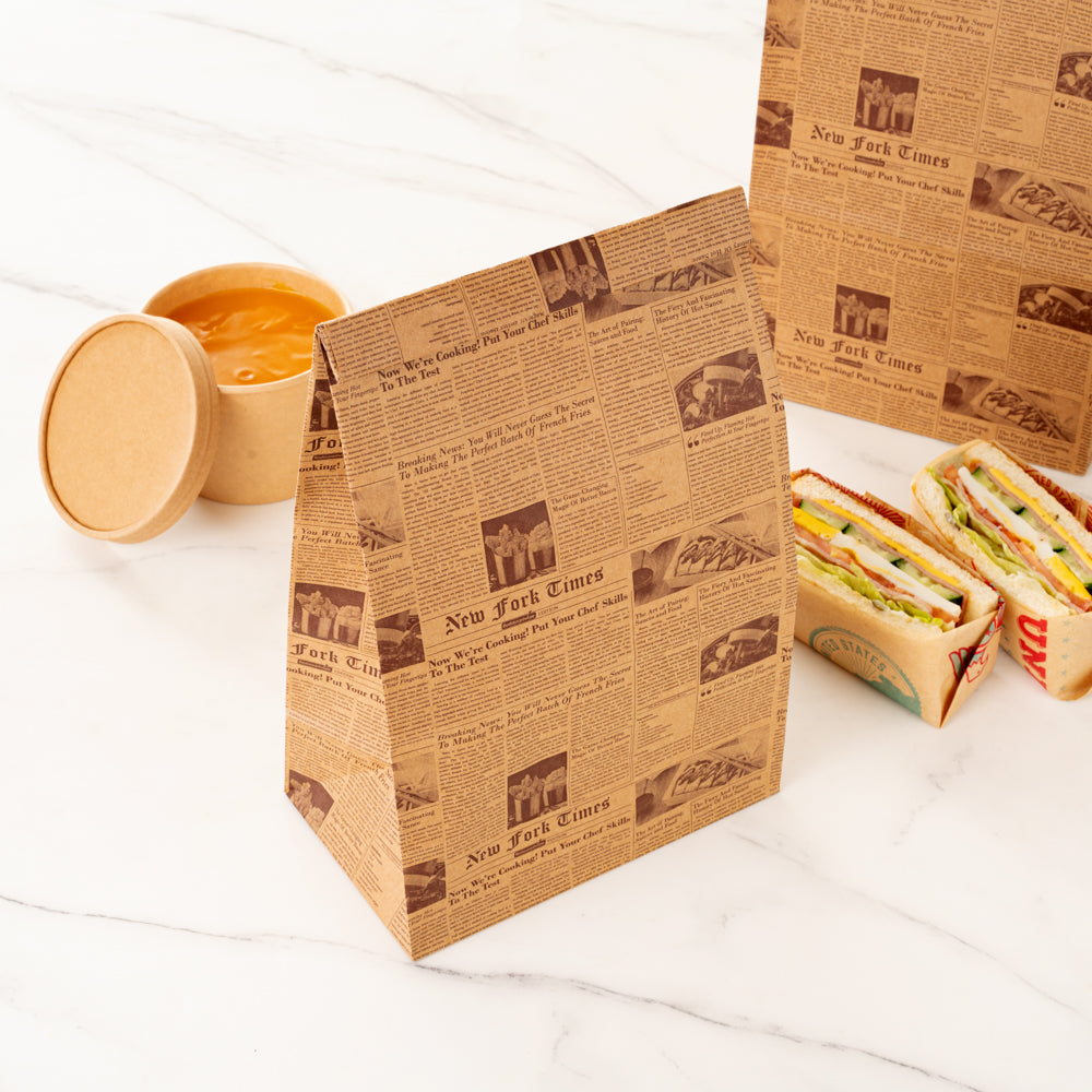 Eco-Friendly Kraft Paper Bags 12 lb, 7 x 4.25 x 12.5 Inches - 100 Count Box - Perfect for Grocery, Retail & Gift Packaging