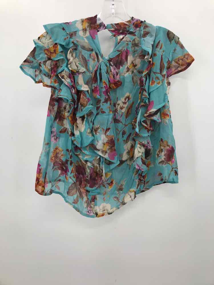 Vintage Anthropologie Blue Printed Blouse Size XS - Boho Chic Floral Top for Women | Perfect for Casual Outings, Date Nights & Office Wear