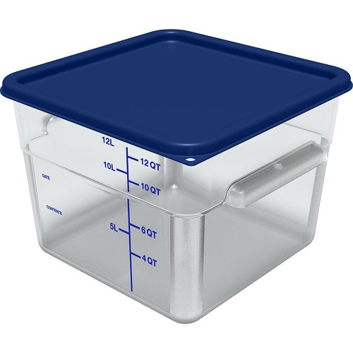 Carlisle 1197260 Square Food Storage Container Lids - Fits 12, 18 & 22 Quart Containers - Durable Blue Plastic - Perfect for Meal Prep, Leftovers & Bulk Food Storage