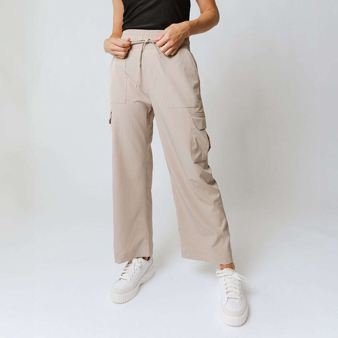 Audrey Cargo Pants for Women - Stylish Cobblestone Color Casual Trousers with Multiple Pockets | Perfect for Outdoor Adventures, Travel & Everyday Wear