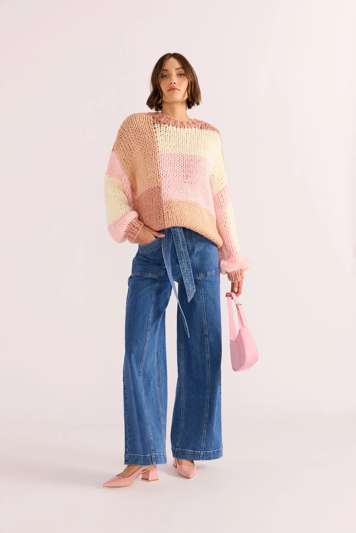 Marcella Color Block Sweater for Women - Stylish Knit Pullover for Fall & Winter - Casual Office Wear & Weekend Outfits