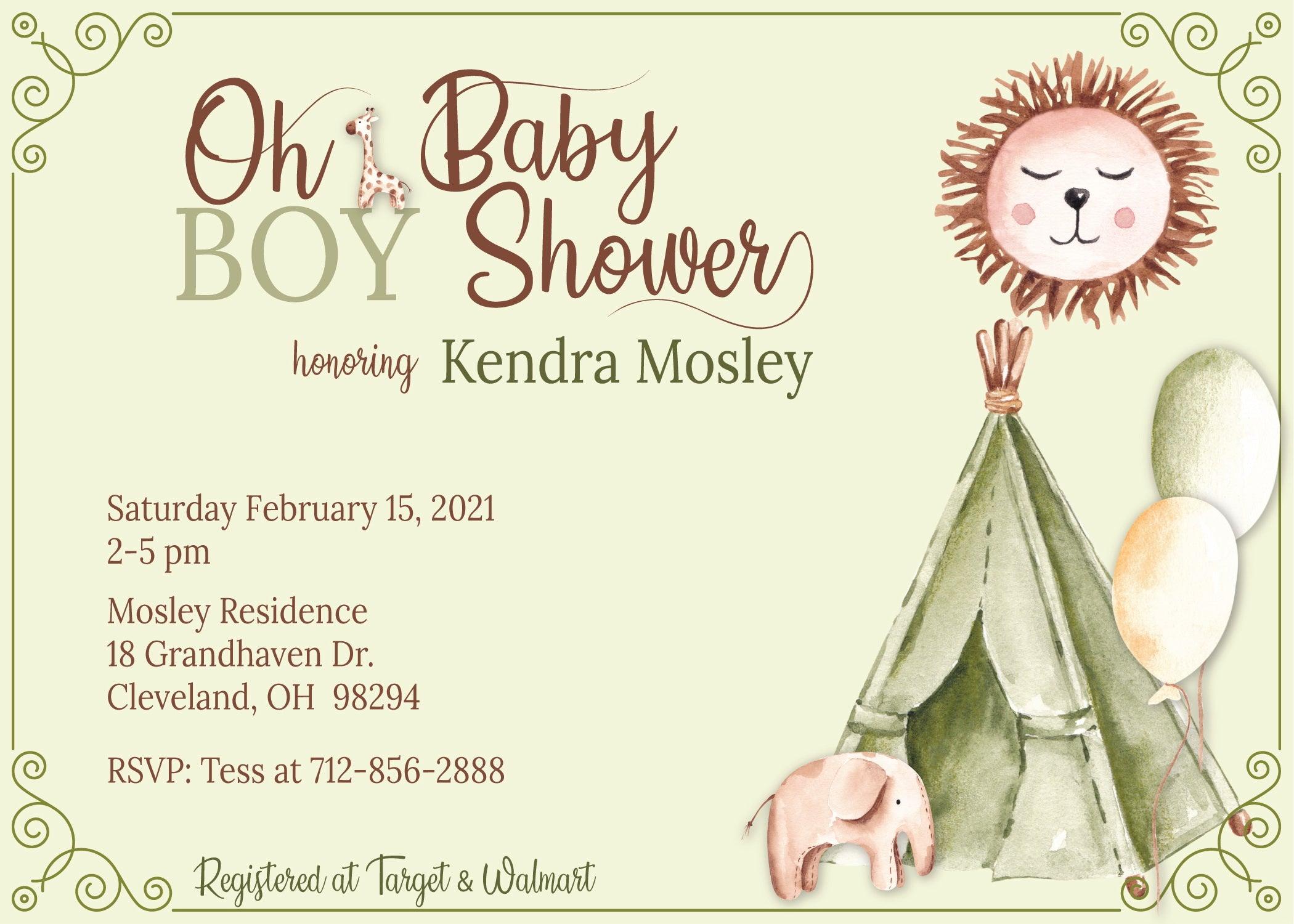 Boho Boy Baby Shower Invitations - Gender Reveal Party Cards with Floral Design - Perfect for Baby Shower, Gender Reveal & Newborn Celebration Events