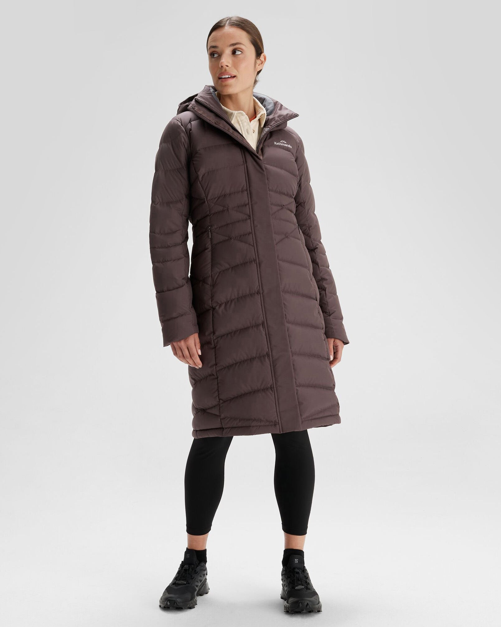 Women's Winterburn Down Parka - Warm Waterproof Winter Coat with Hood, Dark Quartz - Perfect for Cold Weather, Snow Activities & Outdoor Adventures