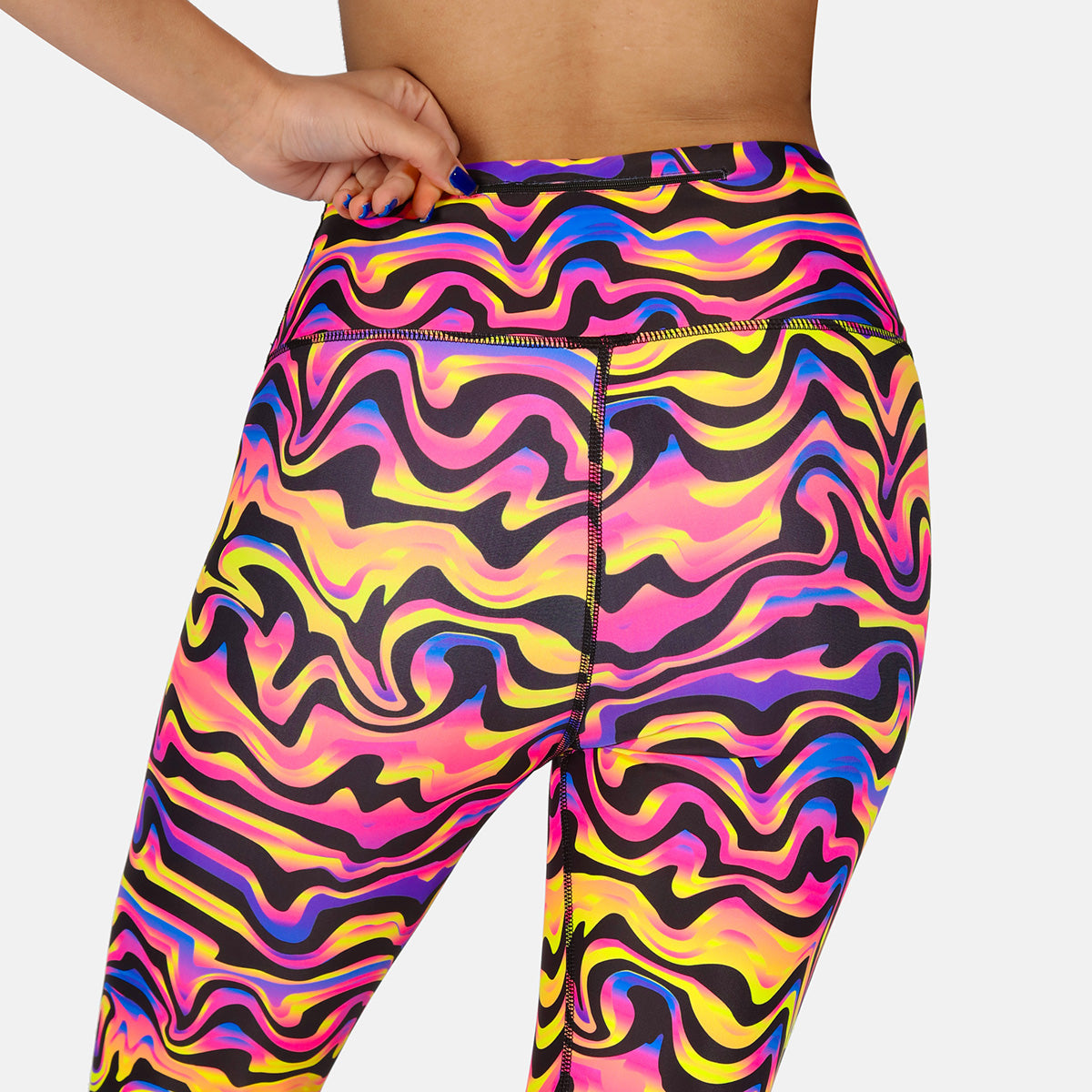 Coral Waves Capri Pants - Women's High Waisted Flowy Beach Pants for Summer Vacation & Boho Style Outfits